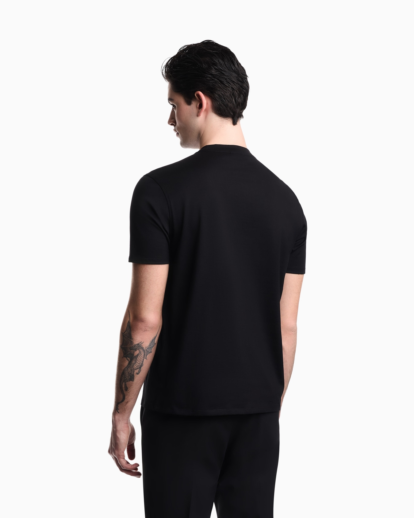 Emporio Armani Emporıo Armani Erkek Regular Fit Logo Detaylı Pamuklu Kısa Kollu Siyah T-Shirt EM004583 AF13669-MC539