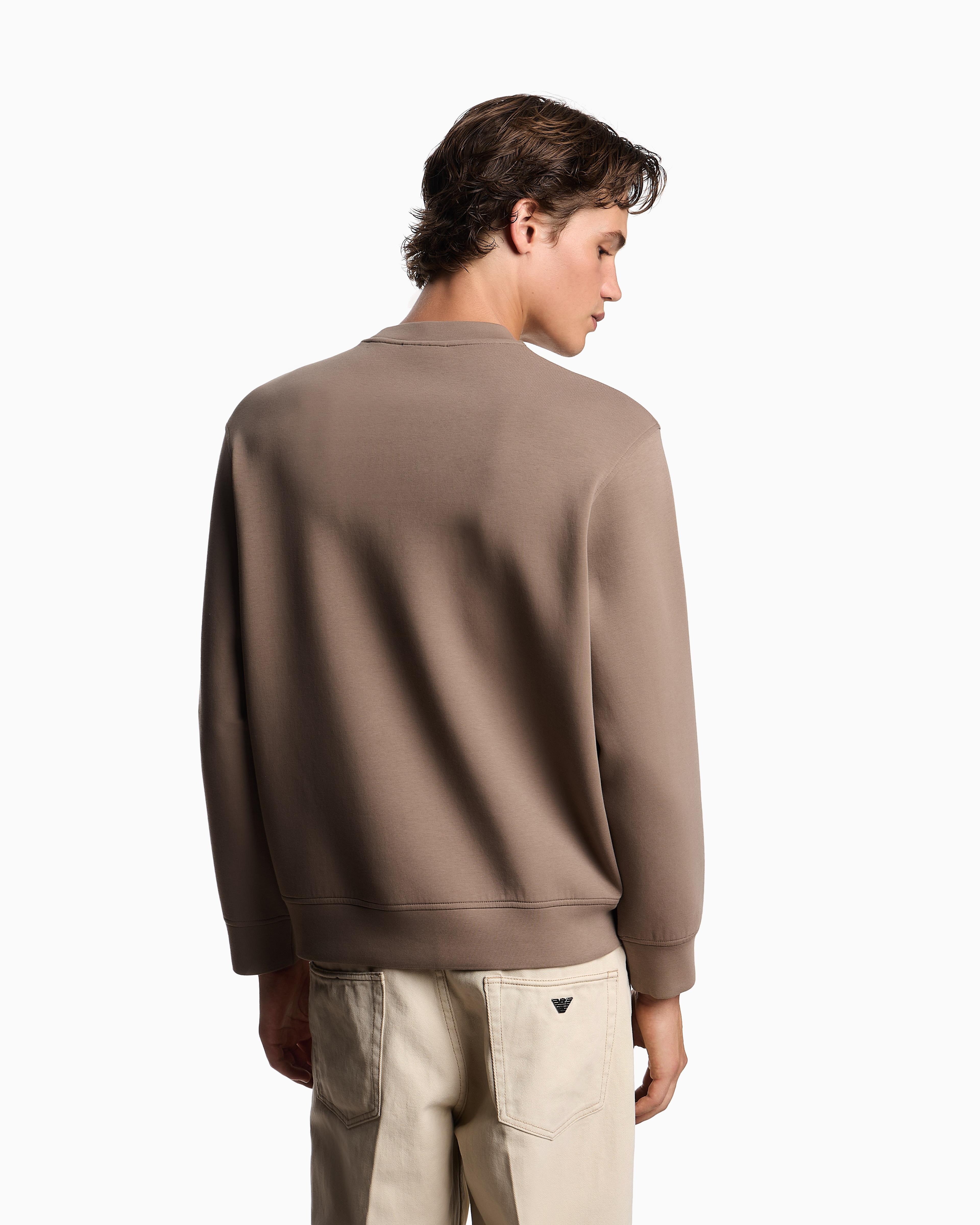 Emporio Armani Emporıo Armani Erkek Regular Fit Yuvarlak Yakalı Cep Detaylı Uzun Kollu Bej Sweatshirt EM002925 AF10013-U6189