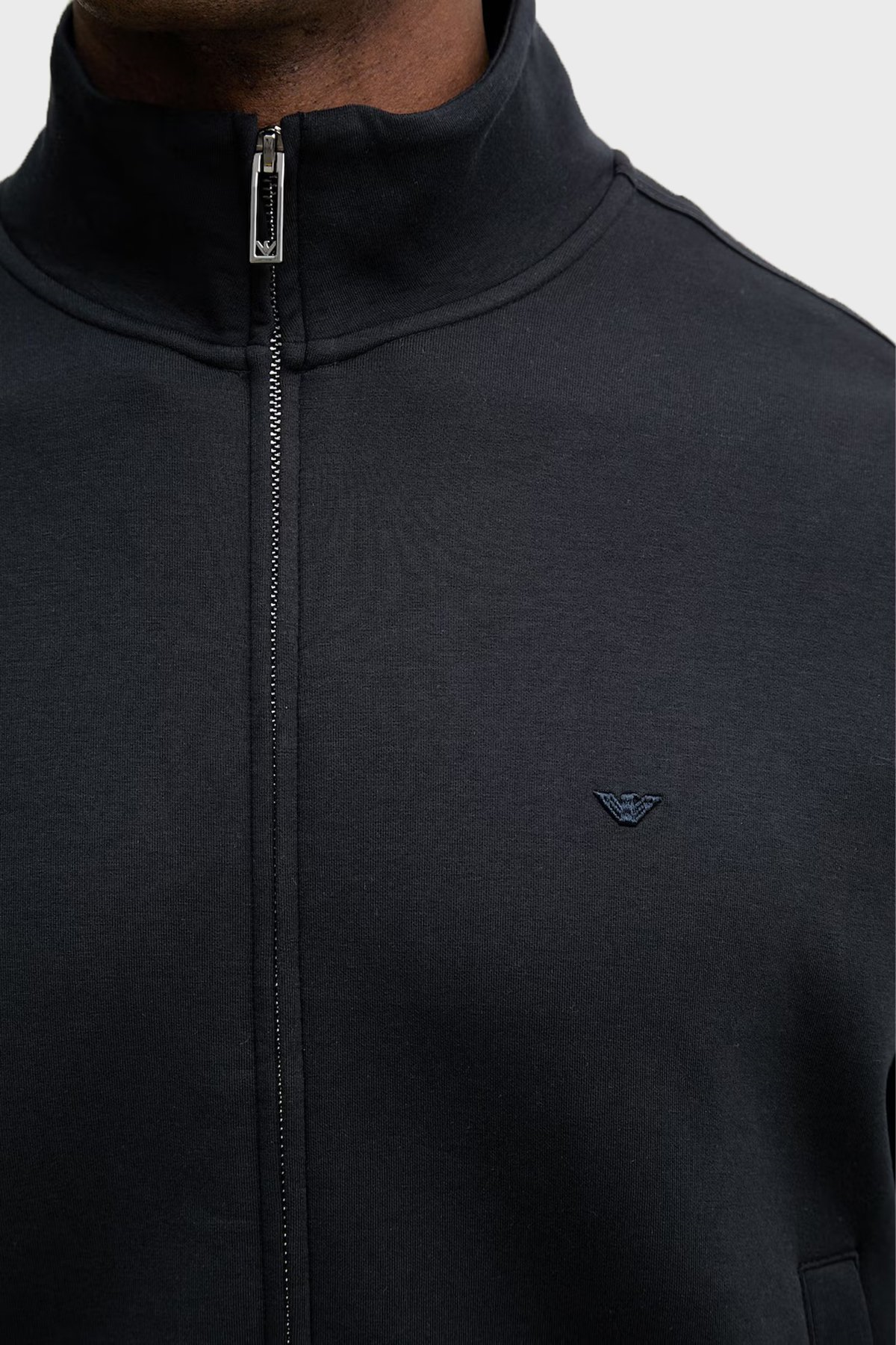 Emporio Armani Emporıo Armani Erkek Regular Fit Dik Yaka Uzun Kollu Lacivert Sweatshirt EM005222 AF10013-UB118