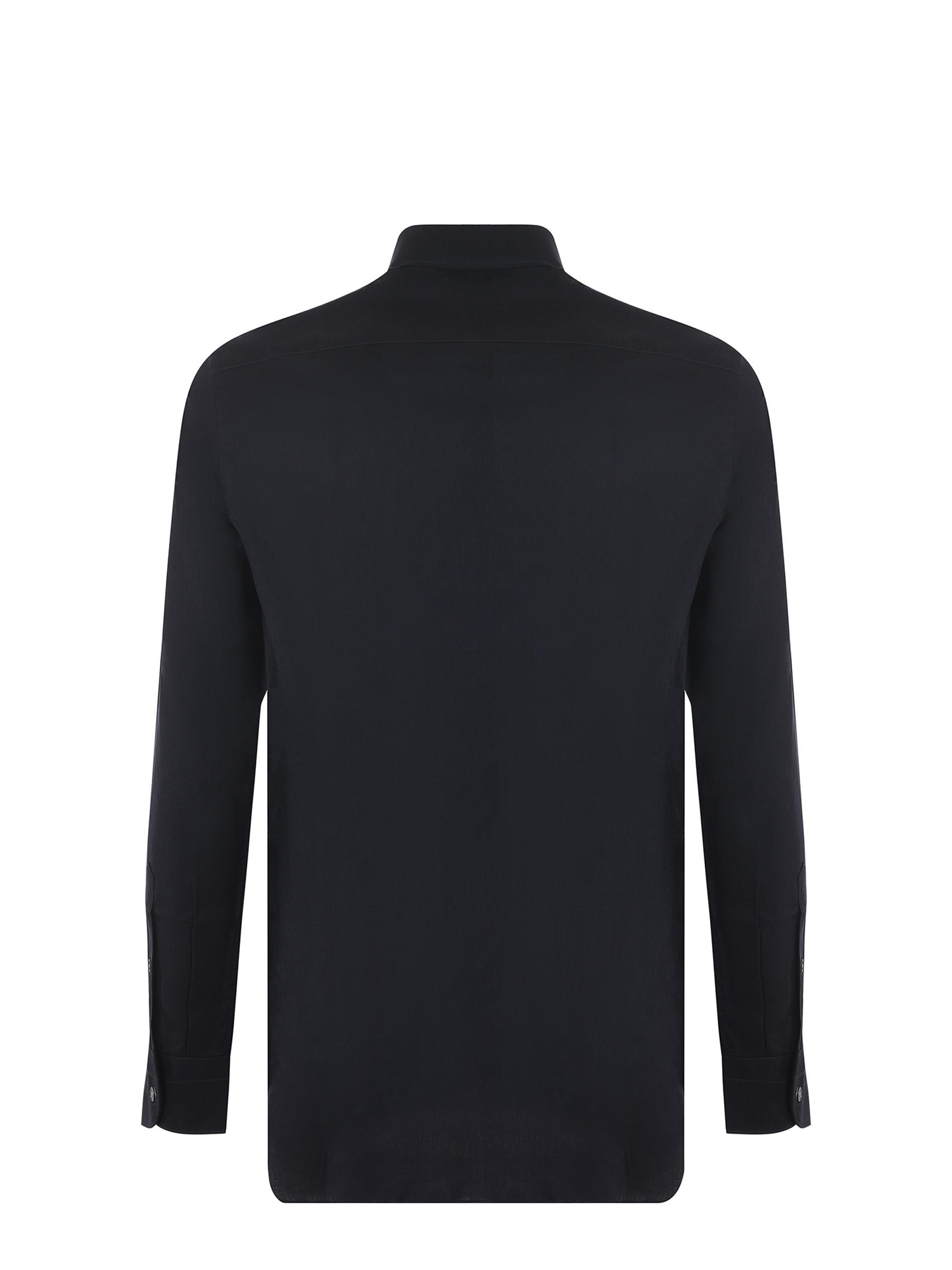 Emporio Armani Emporıo Armani Erkek Relaxed Fit Pamuklu Düğmeli Siyah Gömlek 3L1C86 1N7MZ-0988