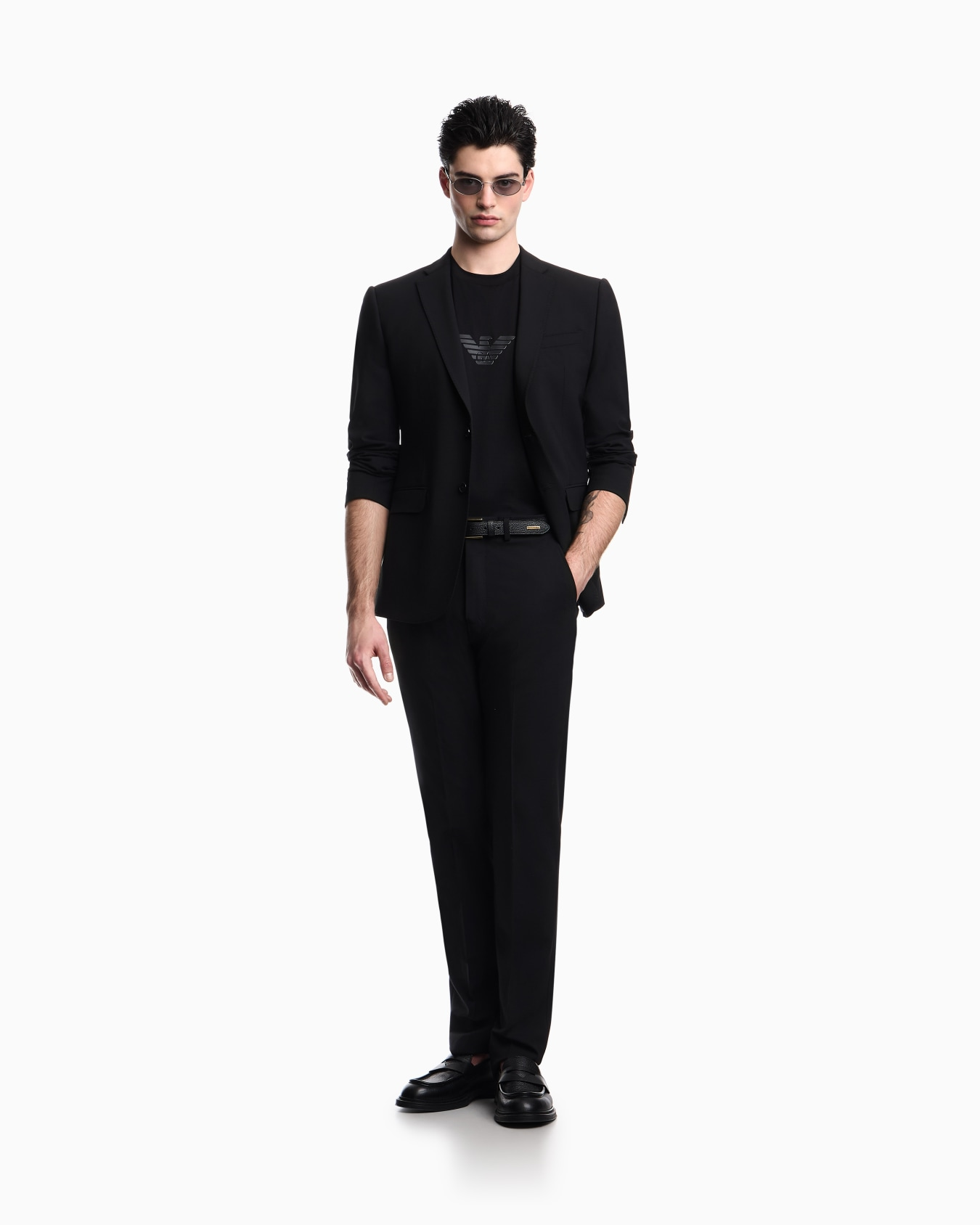 Emporio Armani Emporıo Armani Erkek Regular Fit Logo Detaylı Pamuklu Kısa Kollu Siyah T-Shirt EM004583 AF13669-MC539