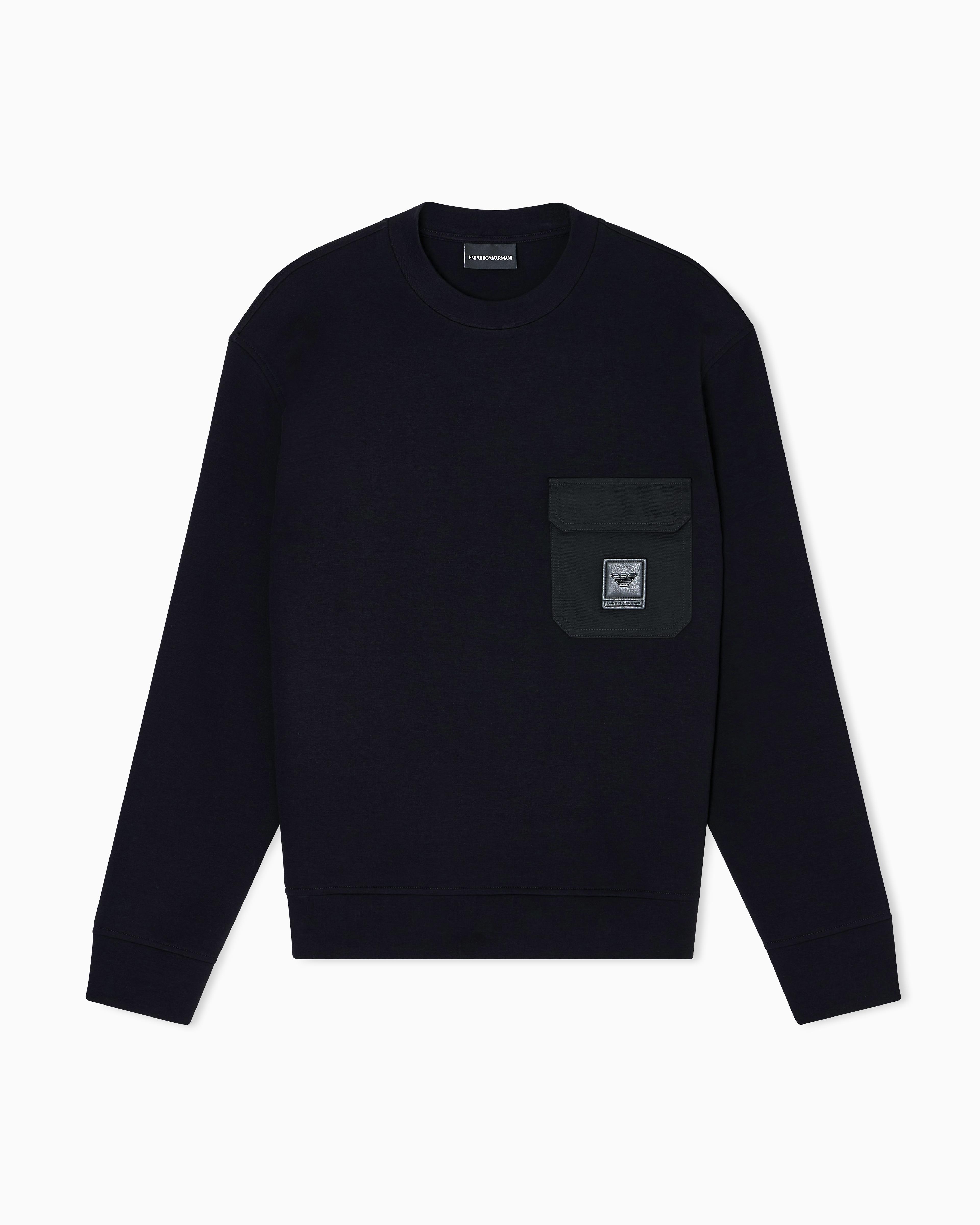 Emporio Armani Emporıo Armani Erkek Regular Fit Yuvarlak Yakalı Cep Detaylı Uzun Kollu Siyah Sweatshirt EM002925 AF10013-UC001