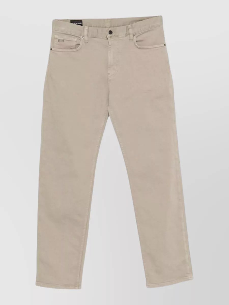 Emporio Armani Emporıo Armani Erkek Regular Fit Normal Bel Düz Paça Pamuklu Denim Bej Pantolon EM000763 AF24540-U8049