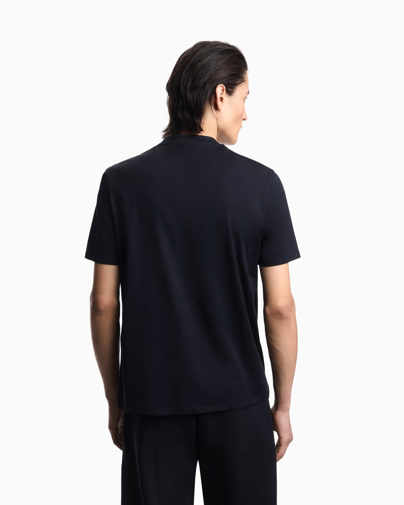Emporio Armani Emporıo Armani Erkek Regular Fit Logo Detaylı Pamuklu Kısa Kollu Lacivert T-Shirt EM004583 AF13669-MB563