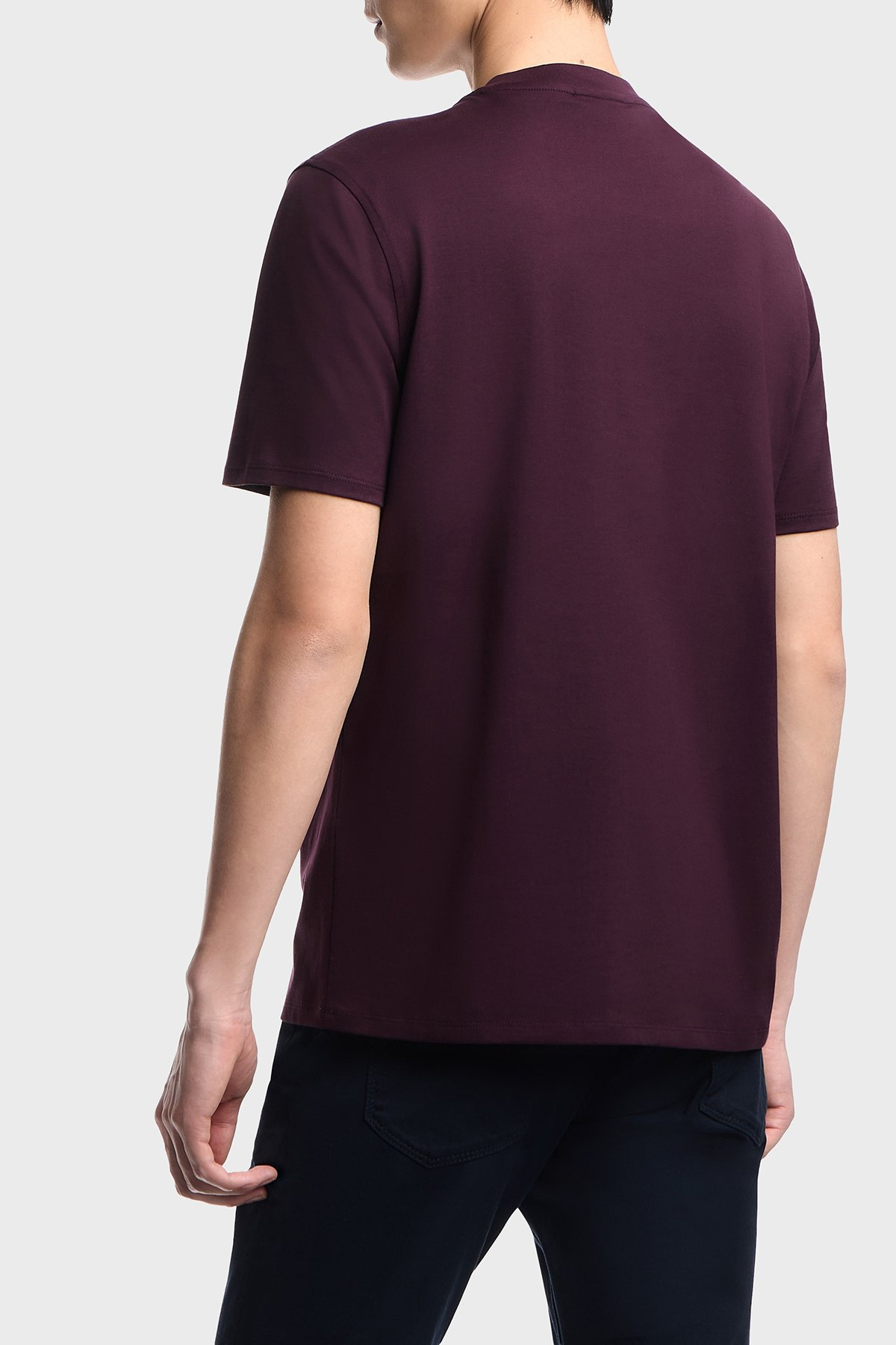 Emporio Armani Emporıo Armani Erkek Regular Fit Logo Detaylı Pamuklu Kısa Kollu Mor T-Shirt EM004583 AF13669-MA116