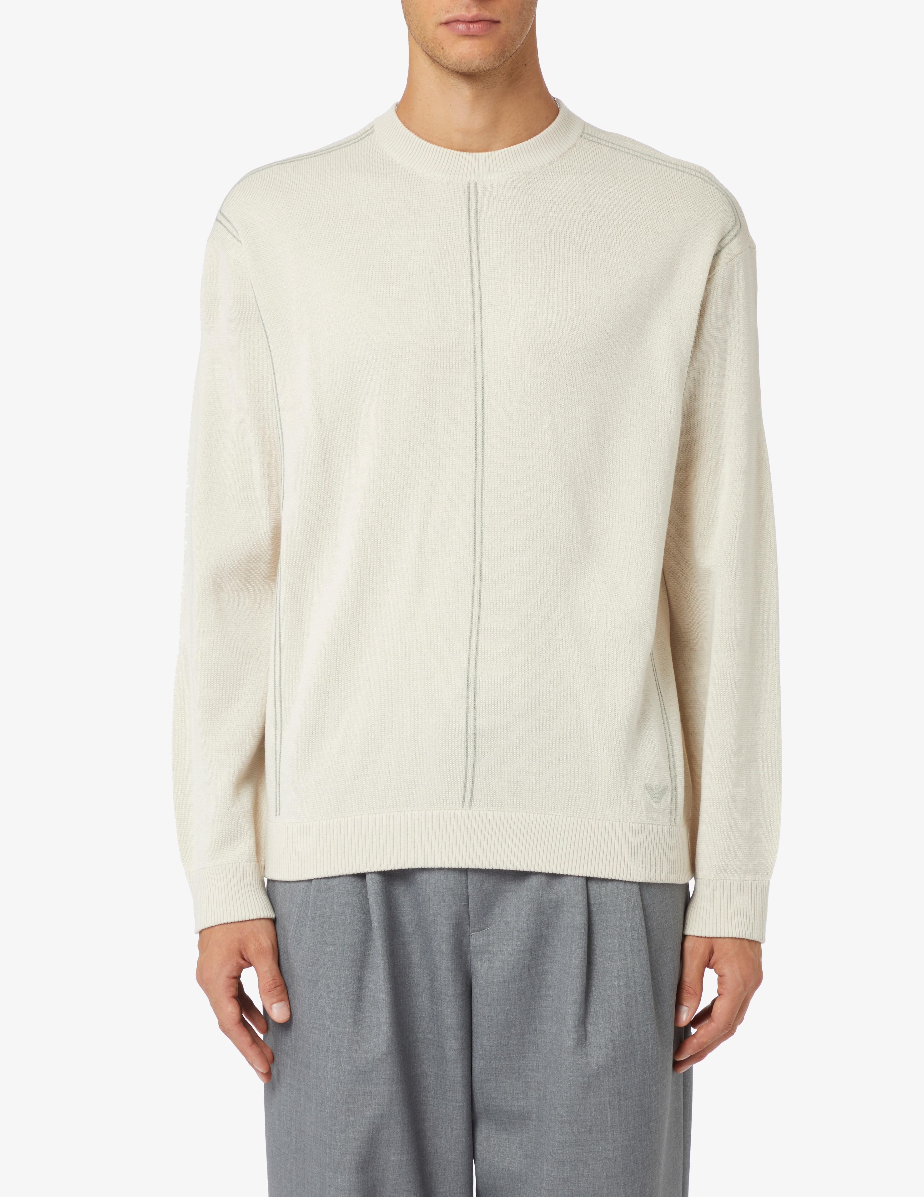 Emporio Armani Emporıo Armani Erkek Regular Fit Pamuklu Bisiklet Yaka Uzun Kollu Bej Kazak 6R1MX3 1MOZZ-0304