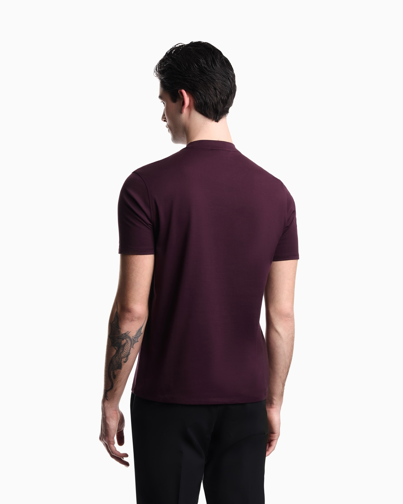 Emporio Armani Emporıo Armani Erkek Regular Fit Logo Detaylı Pamuklu Kısa Kollu Mor1 T-Shirt EM004583 AF13669-MA117