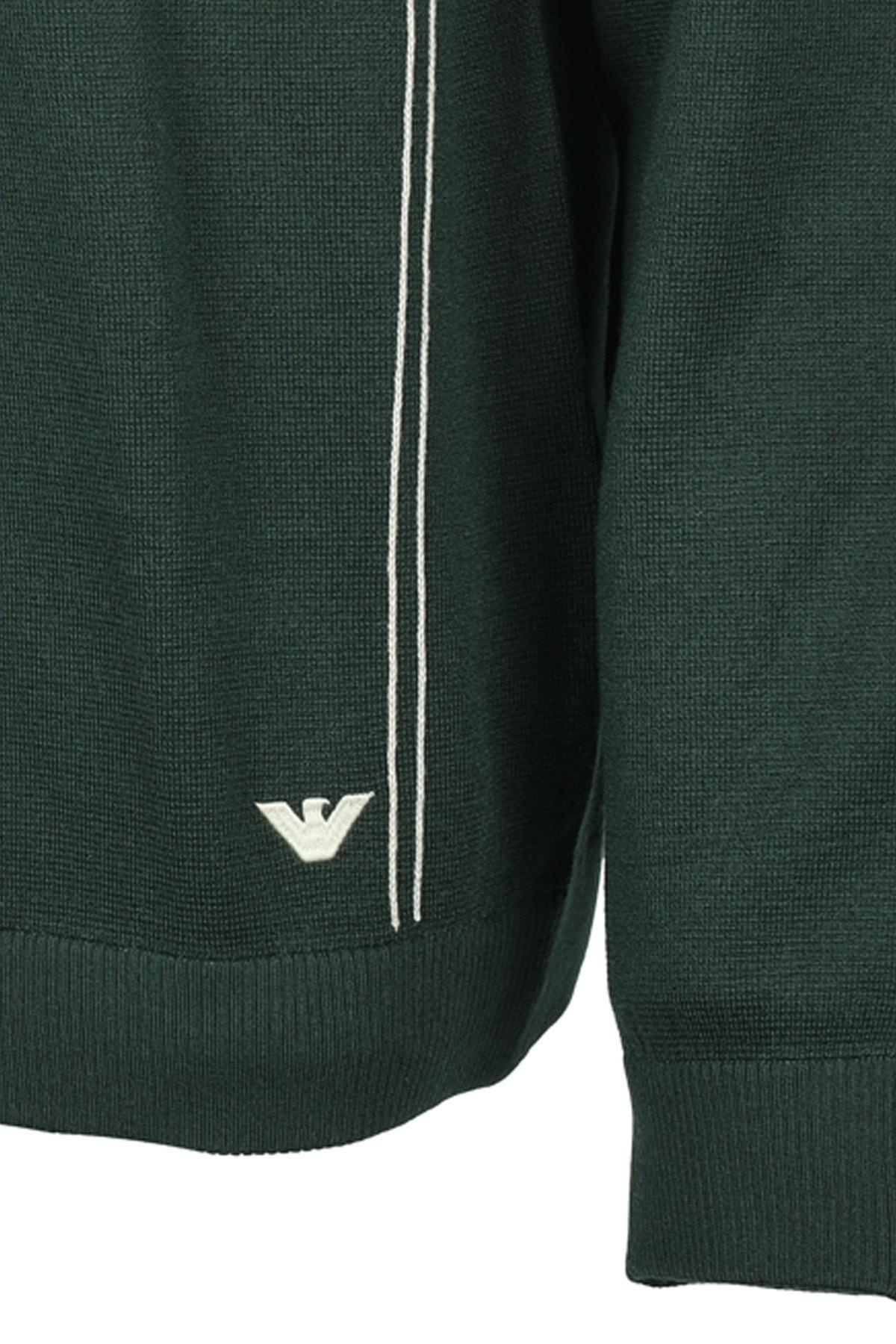 Emporio Armani Emporıo Armani Erkek Regular Fit Pamuklu Bisiklet Yaka Uzun Kollu Yeşil Kazak 6R1MX3 1MOZZ-0565