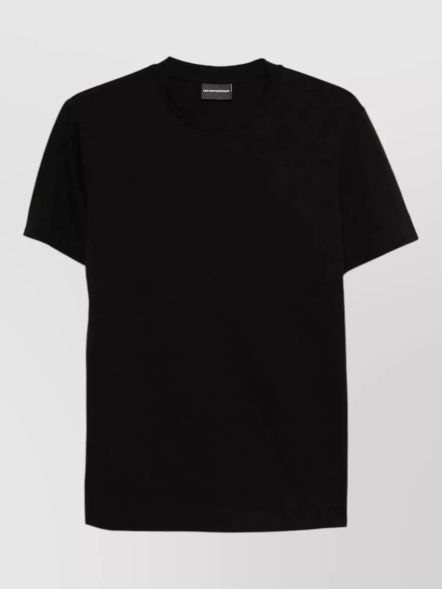 Emporio Armani Emporıo Armani Erkek Regular Fit Mikro Kartal Desenli Yuvarlak Yakalı Kısa Kollu Siyah T-Shirt EM004522 AF10762-FC346