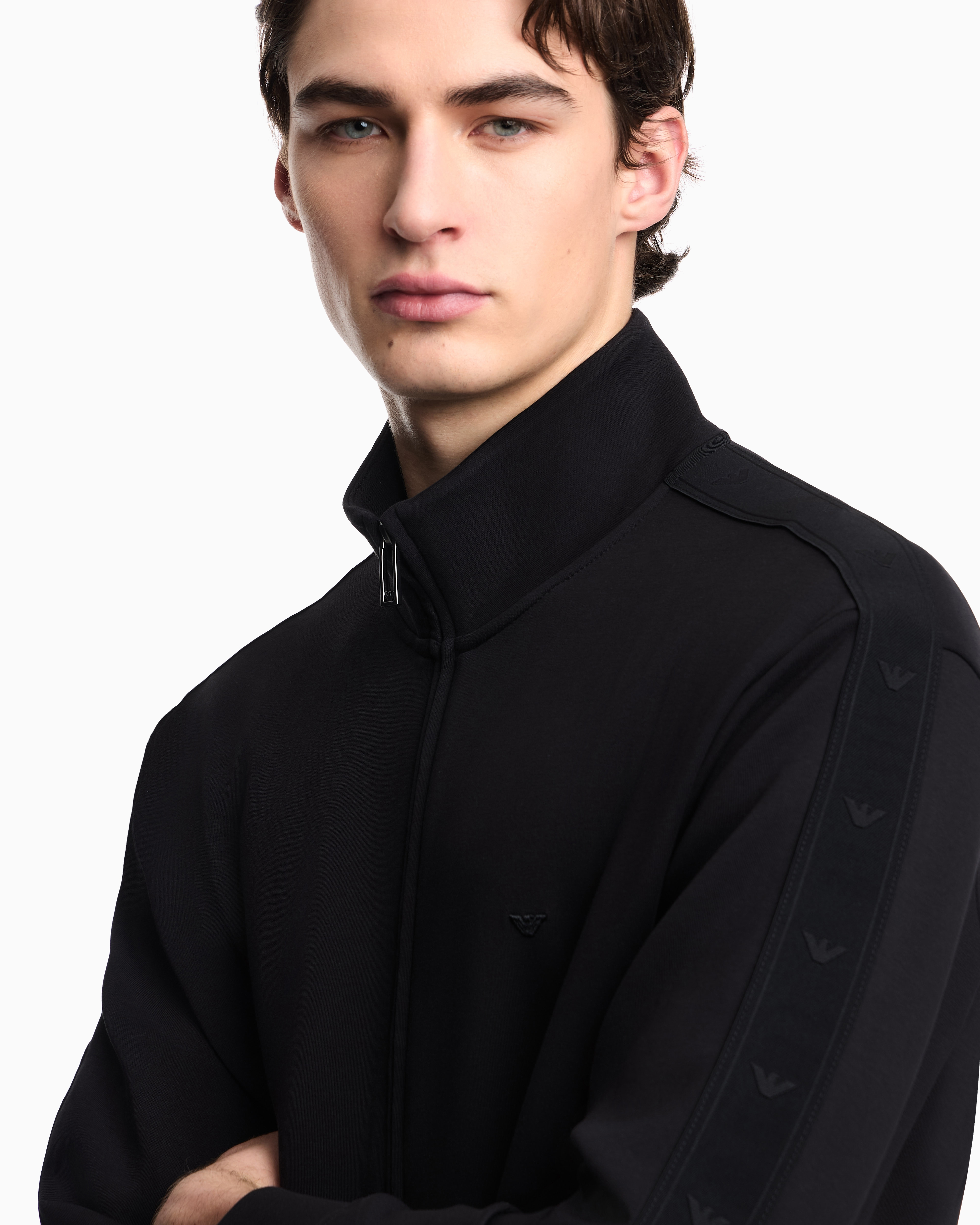 Emporio Armani Emporıo Armani Erkek Regular Fit Dik Yaka Uzun Kollu Siyah Sweatshirt EM005222 AF10013-UC001