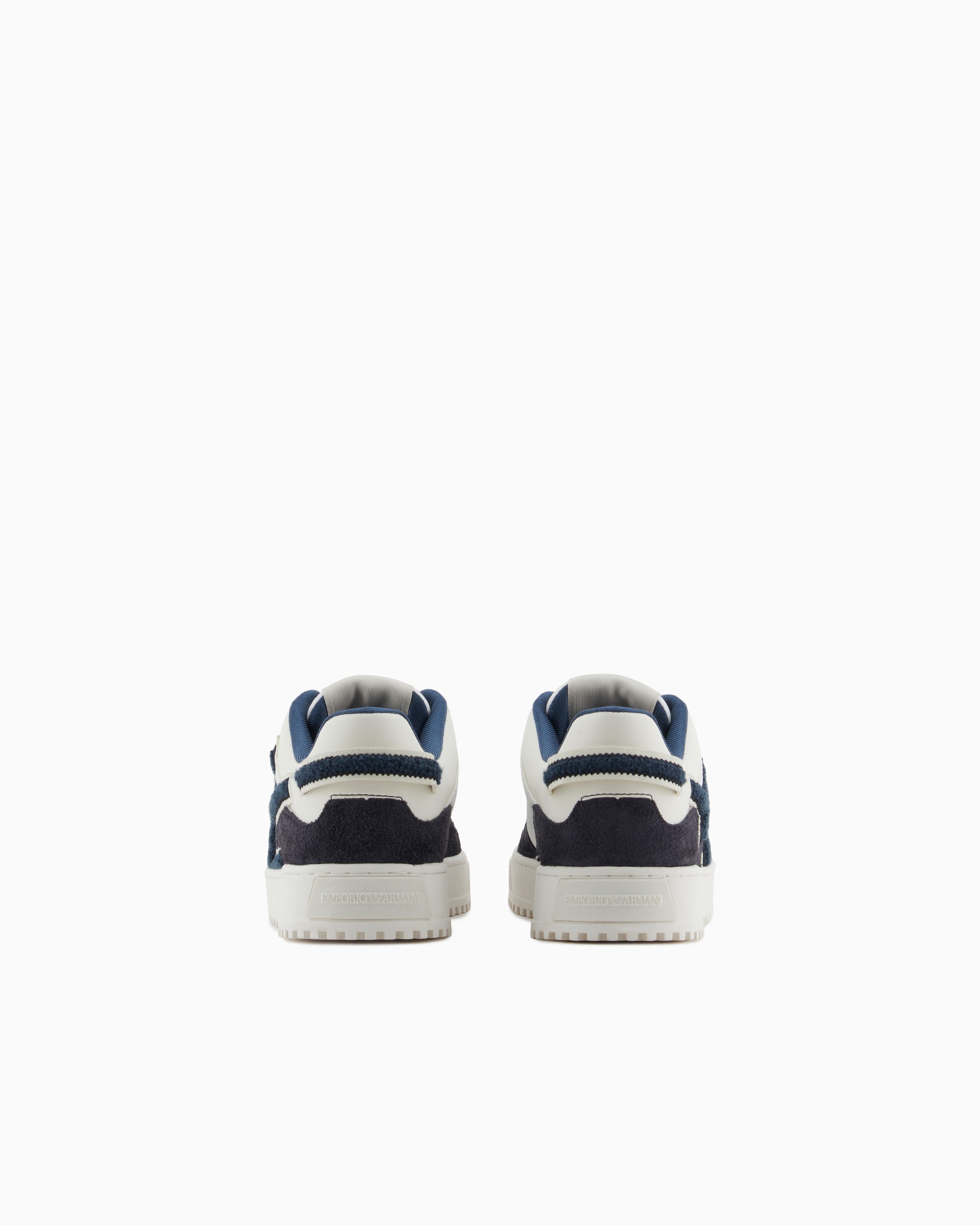 EMPORIO ARMANI Emporıo Armani Erkek Şerit İki Renk Detaylı Düz Taban U573 Sneaker X4X636 XR330-U573
