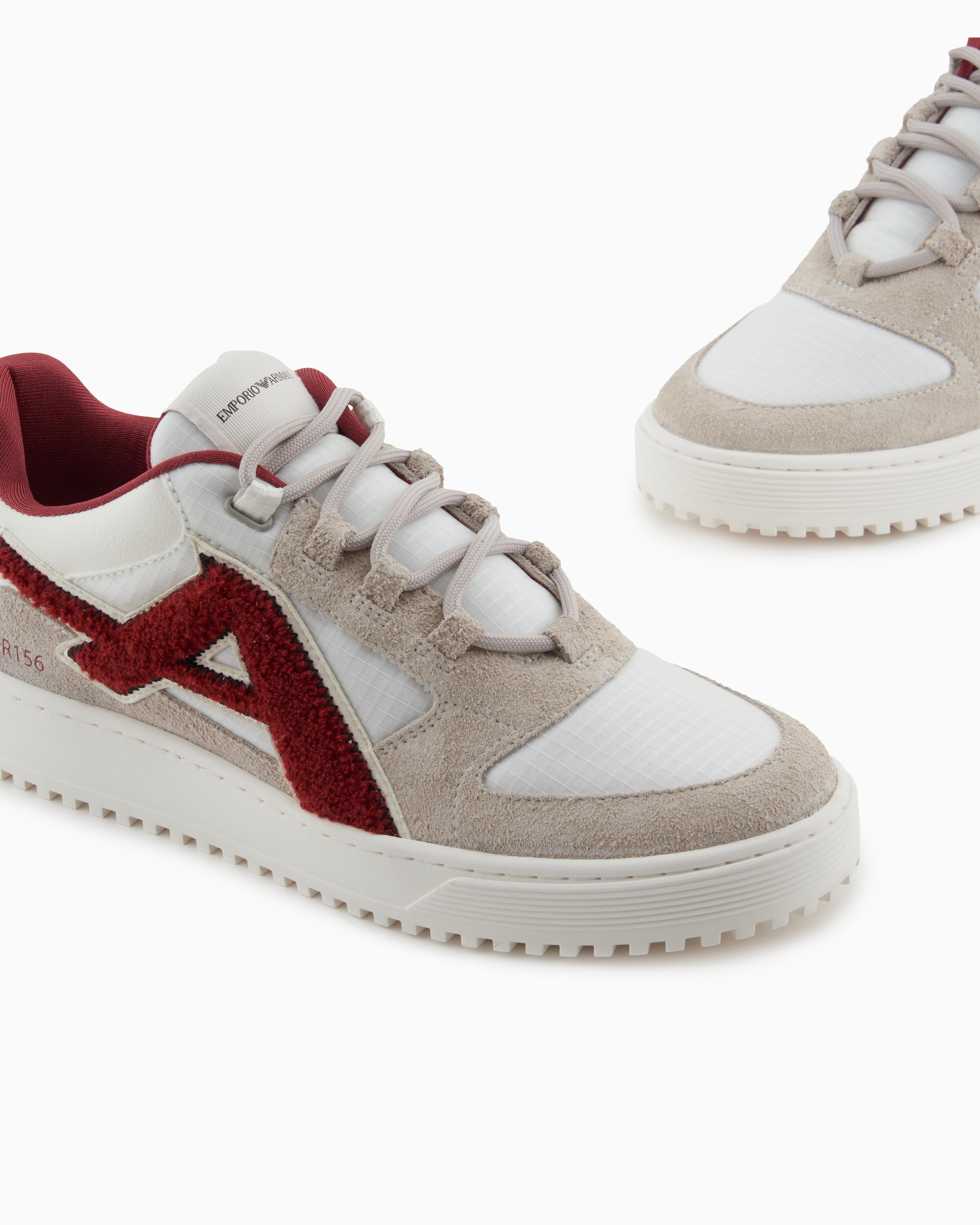 EMPORIO ARMANI Emporıo Armani Erkek Şerit İki Renk Detaylı Düz Taban Çok Renkli Sneaker X4X636 XR330-U571