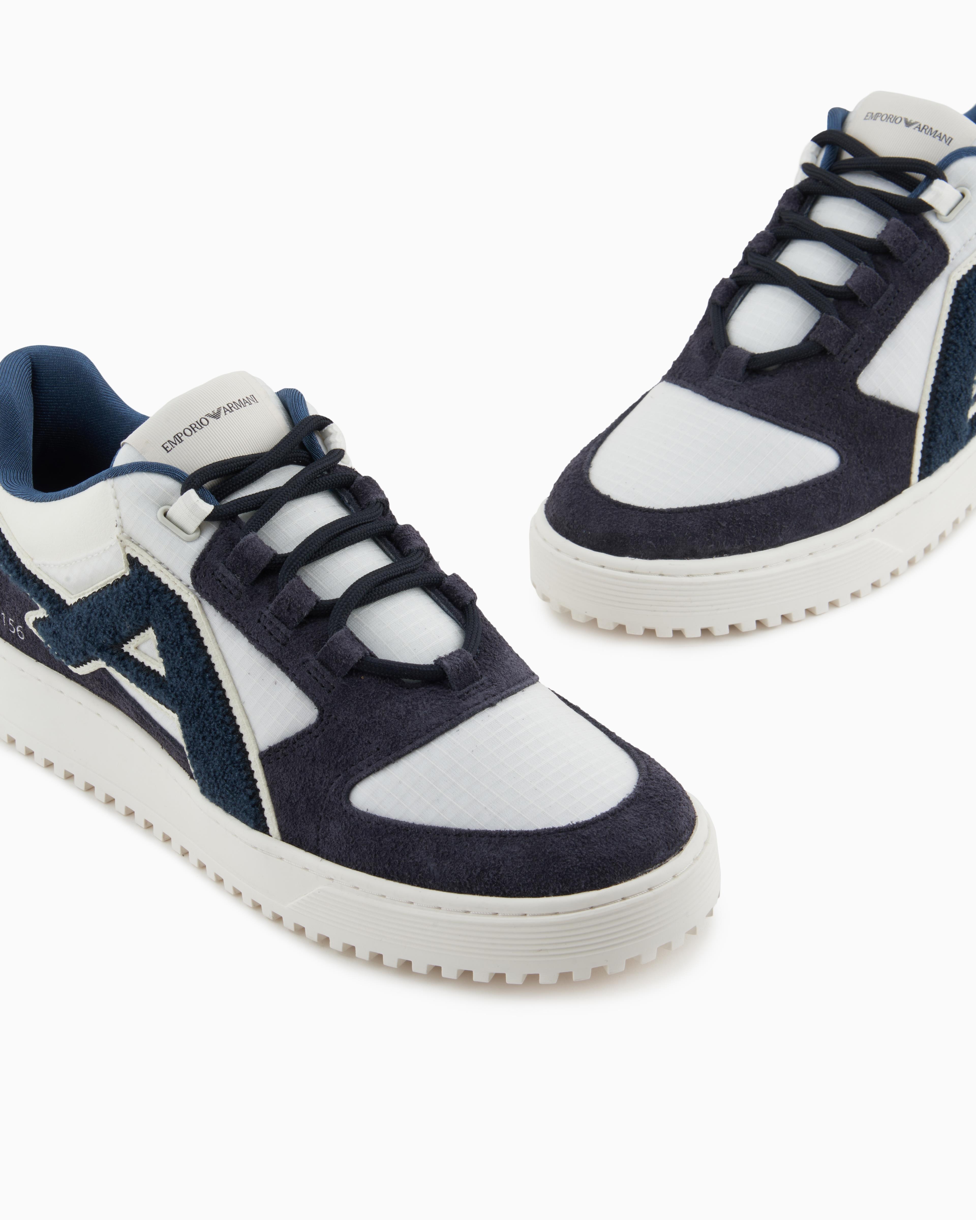 EMPORIO ARMANI Emporıo Armani Erkek Şerit İki Renk Detaylı Düz Taban U573 Sneaker X4X636 XR330-U573