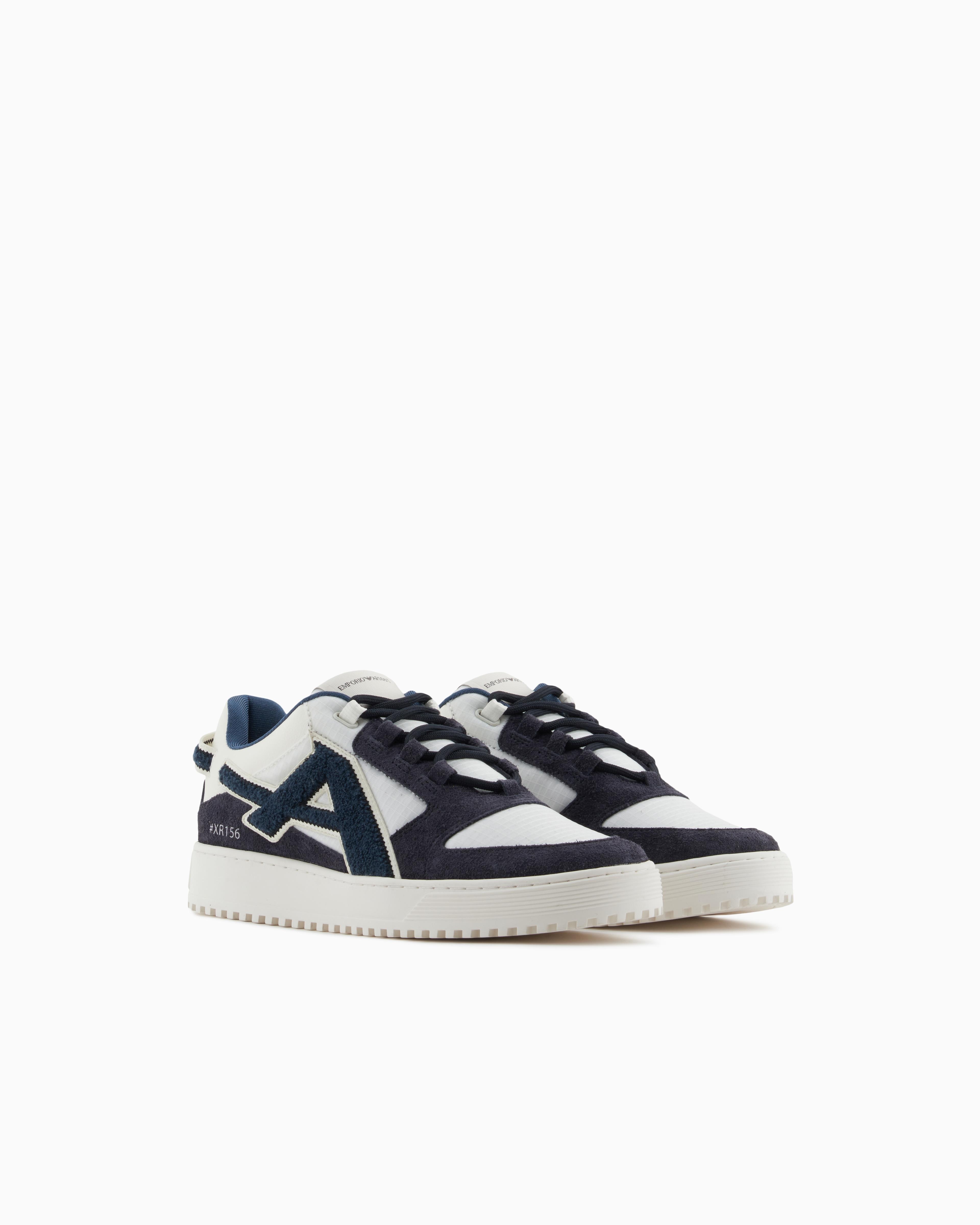 EMPORIO ARMANI Emporıo Armani Erkek Şerit İki Renk Detaylı Düz Taban U573 Sneaker X4X636 XR330-U573