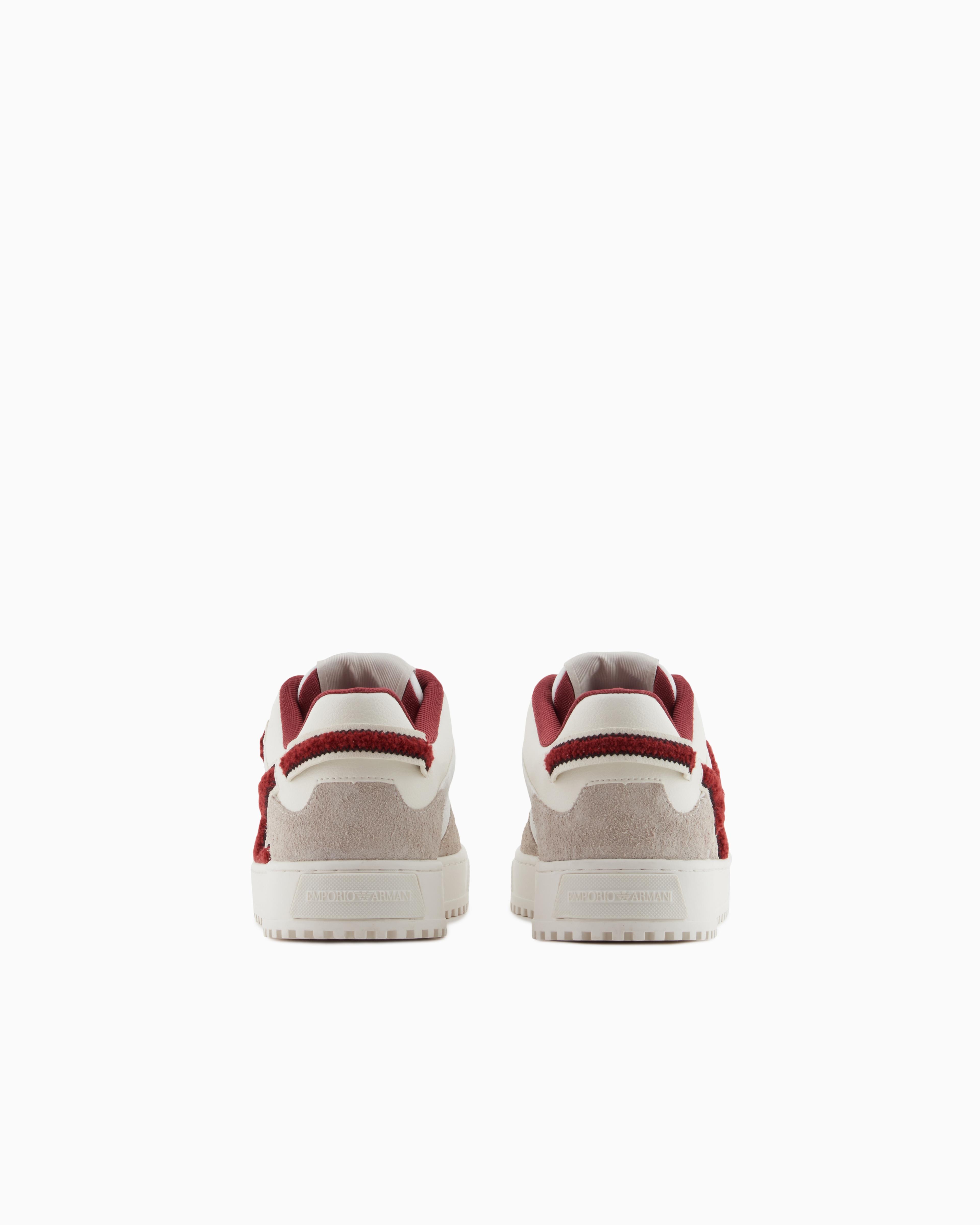 EMPORIO ARMANI Emporıo Armani Erkek Şerit İki Renk Detaylı Düz Taban Çok Renkli Sneaker X4X636 XR330-U571