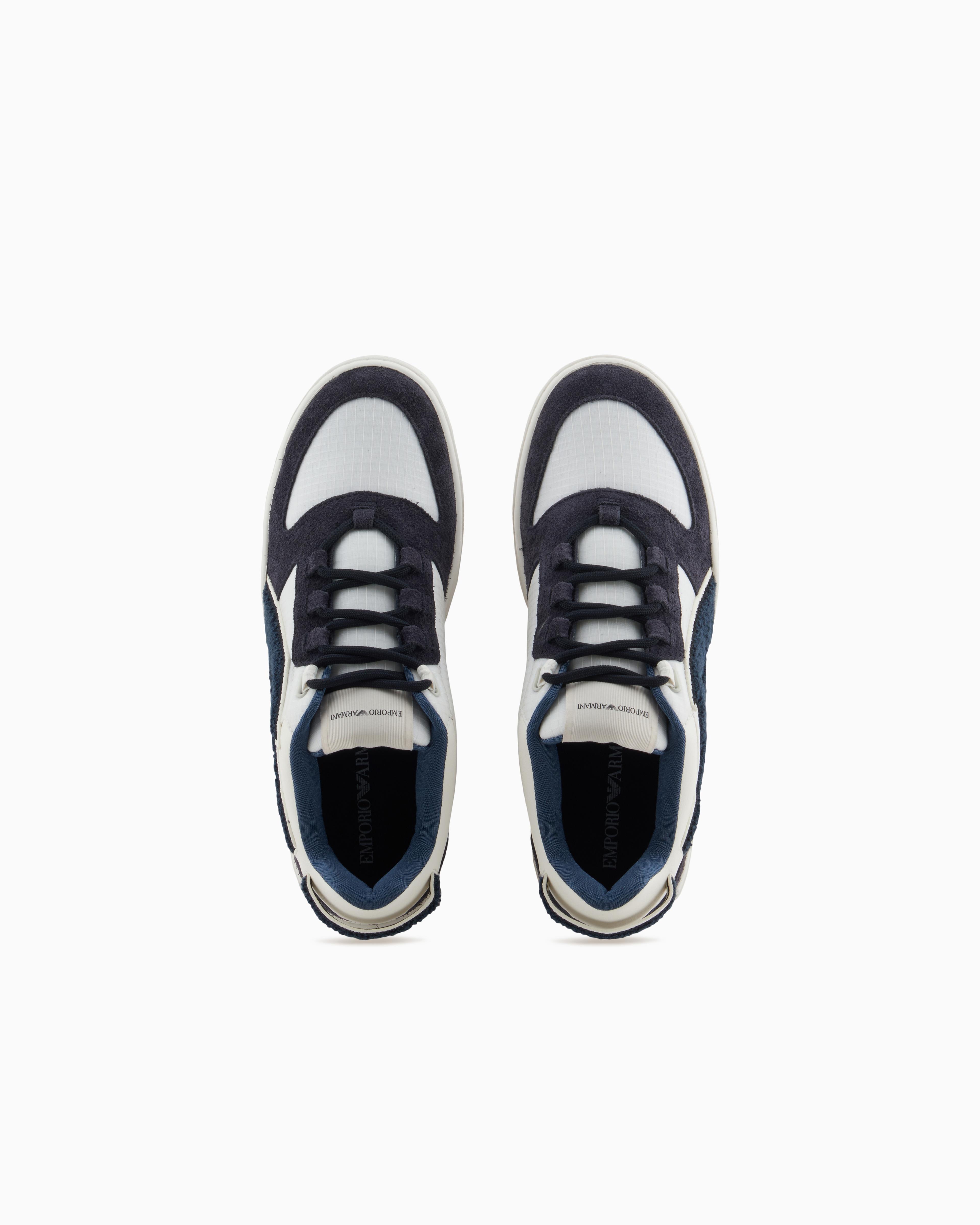 EMPORIO ARMANI Emporıo Armani Erkek Şerit İki Renk Detaylı Düz Taban U573 Sneaker X4X636 XR330-U573