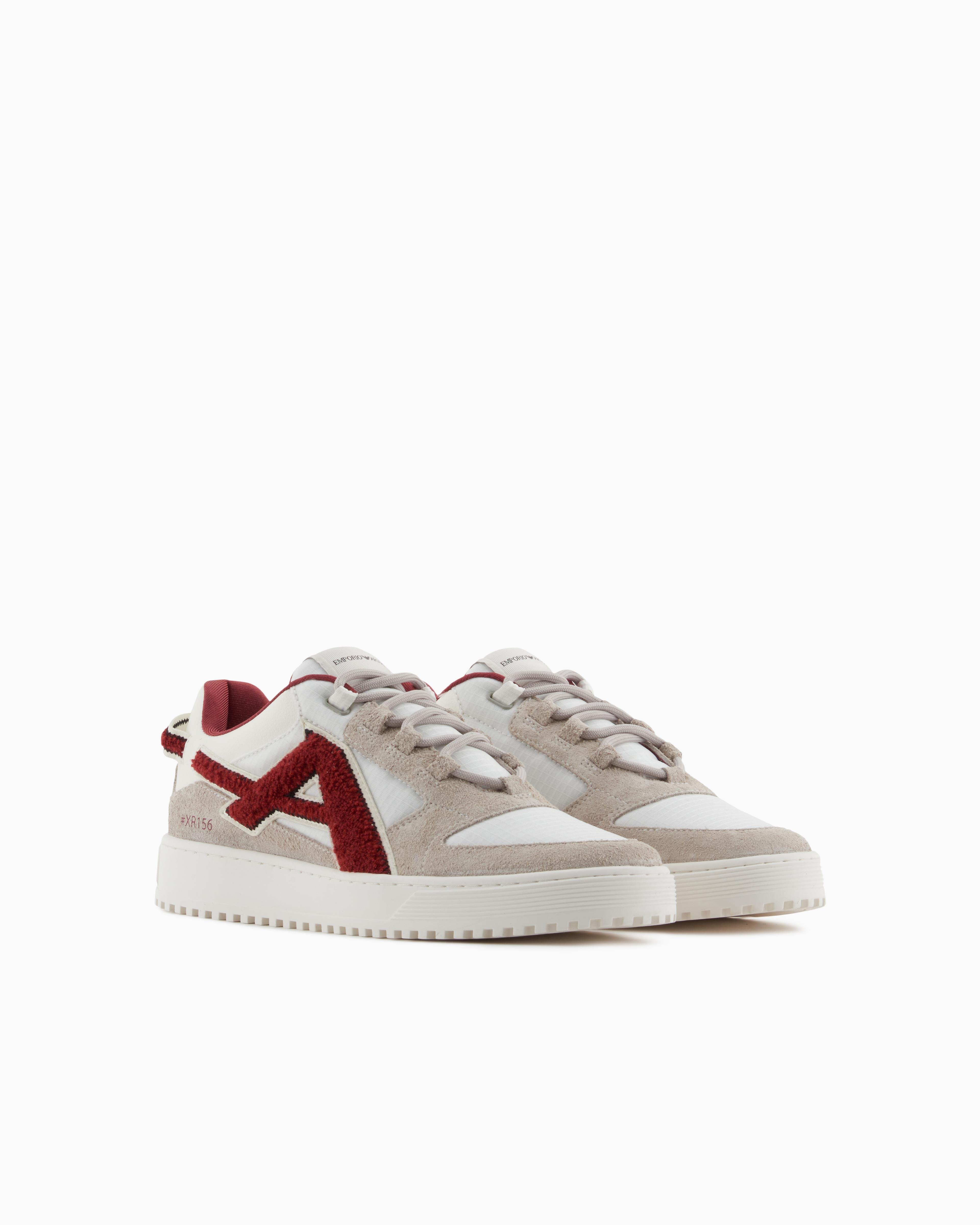 EMPORIO ARMANI Emporıo Armani Erkek Şerit İki Renk Detaylı Düz Taban Çok Renkli Sneaker X4X636 XR330-U571