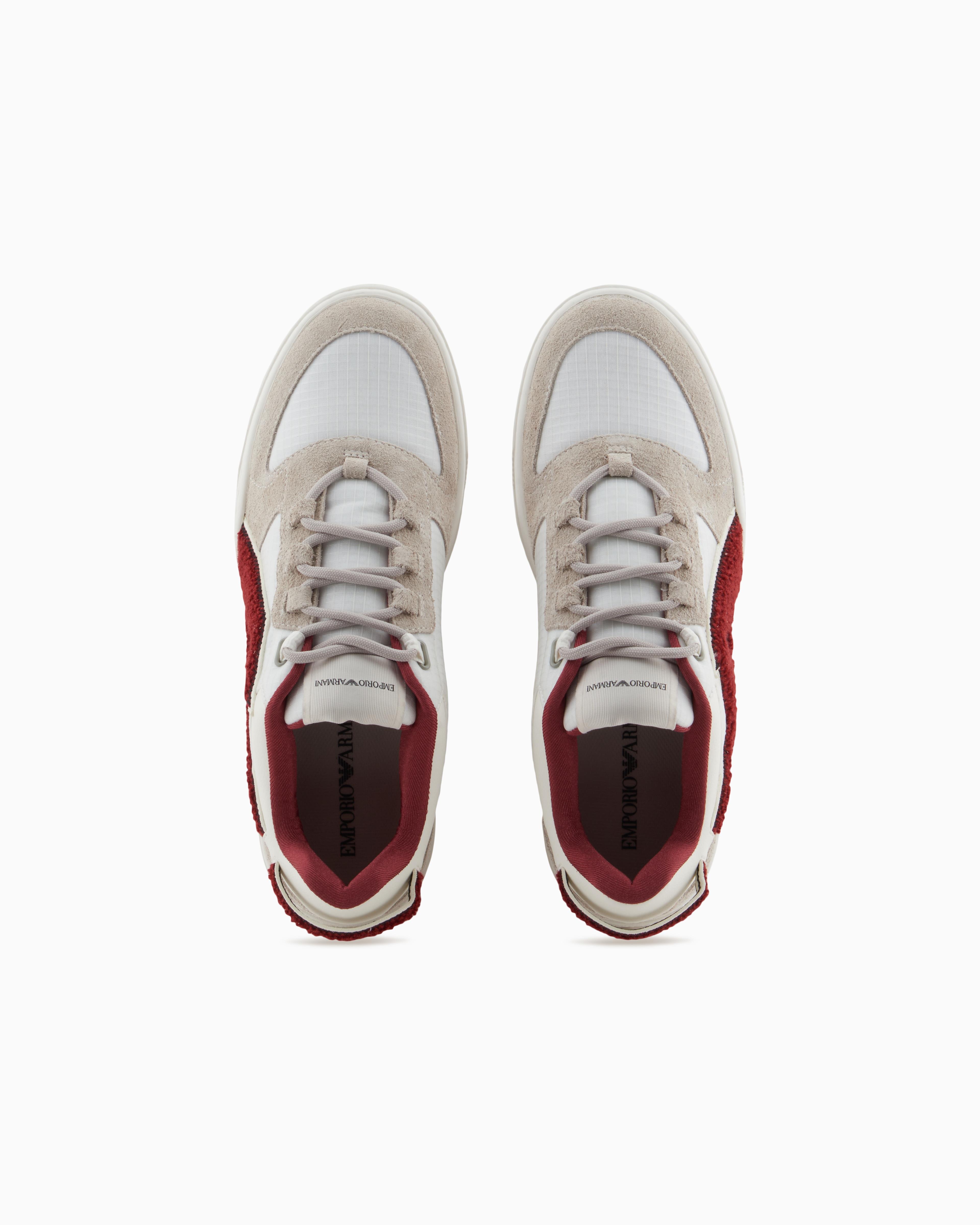 EMPORIO ARMANI Emporıo Armani Erkek Şerit İki Renk Detaylı Düz Taban Çok Renkli Sneaker X4X636 XR330-U571