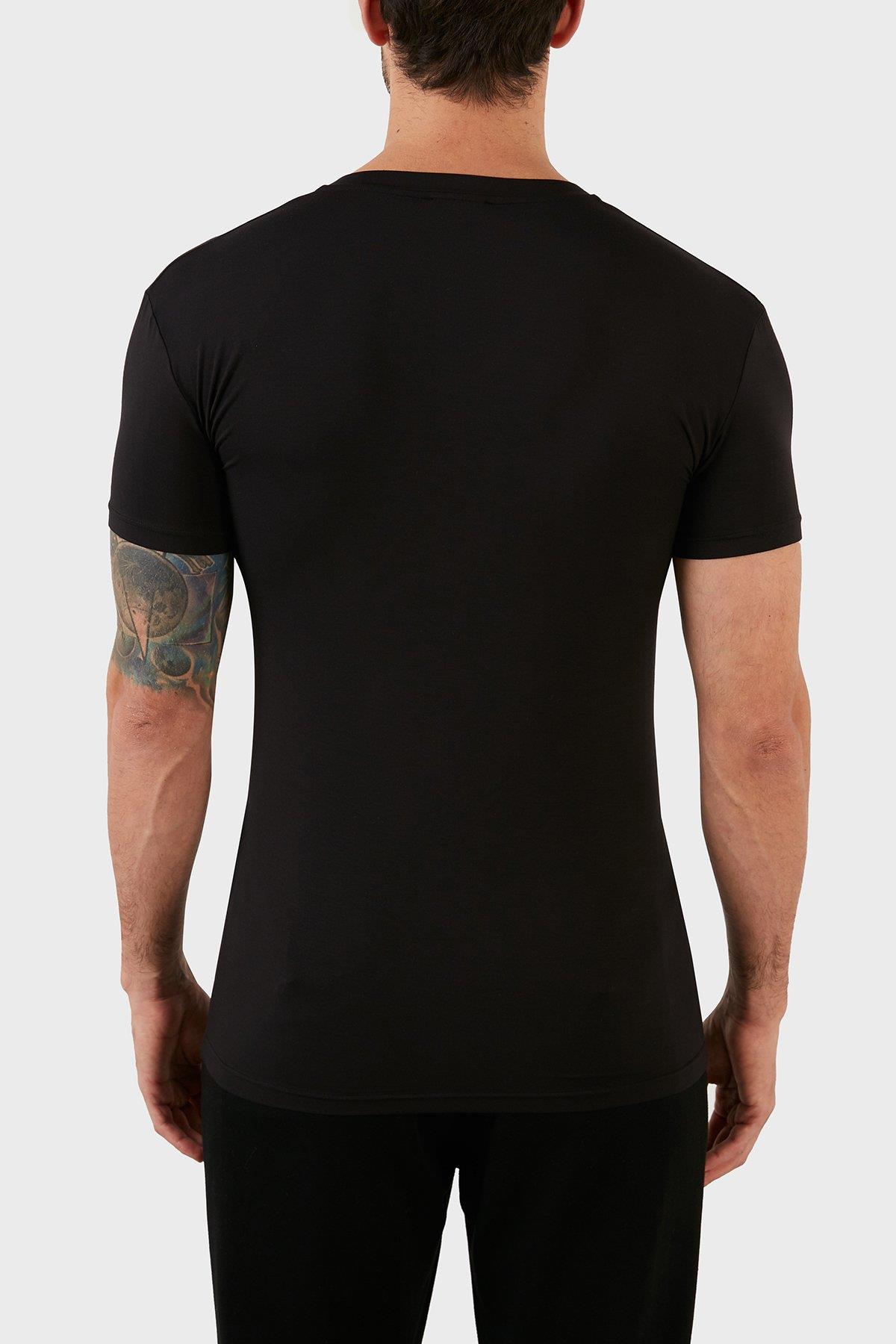 Emporio Armani Emporıo Armani Erkek Slim Fit Kısa Kollu Pamuklu Siyah T-Shirt 110810 2F511-00020