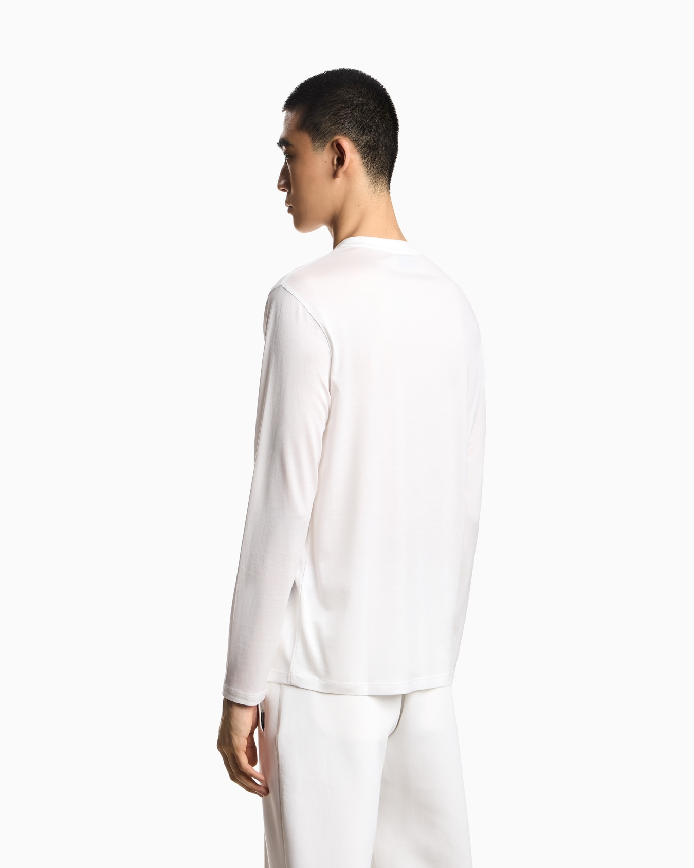 Emporio Armani Emporıo Armani Erkek Slim Fit Bisiklet Yakalı Uzun Kollu Beyaz Sweatshirt EM004591 AF13747-U0003