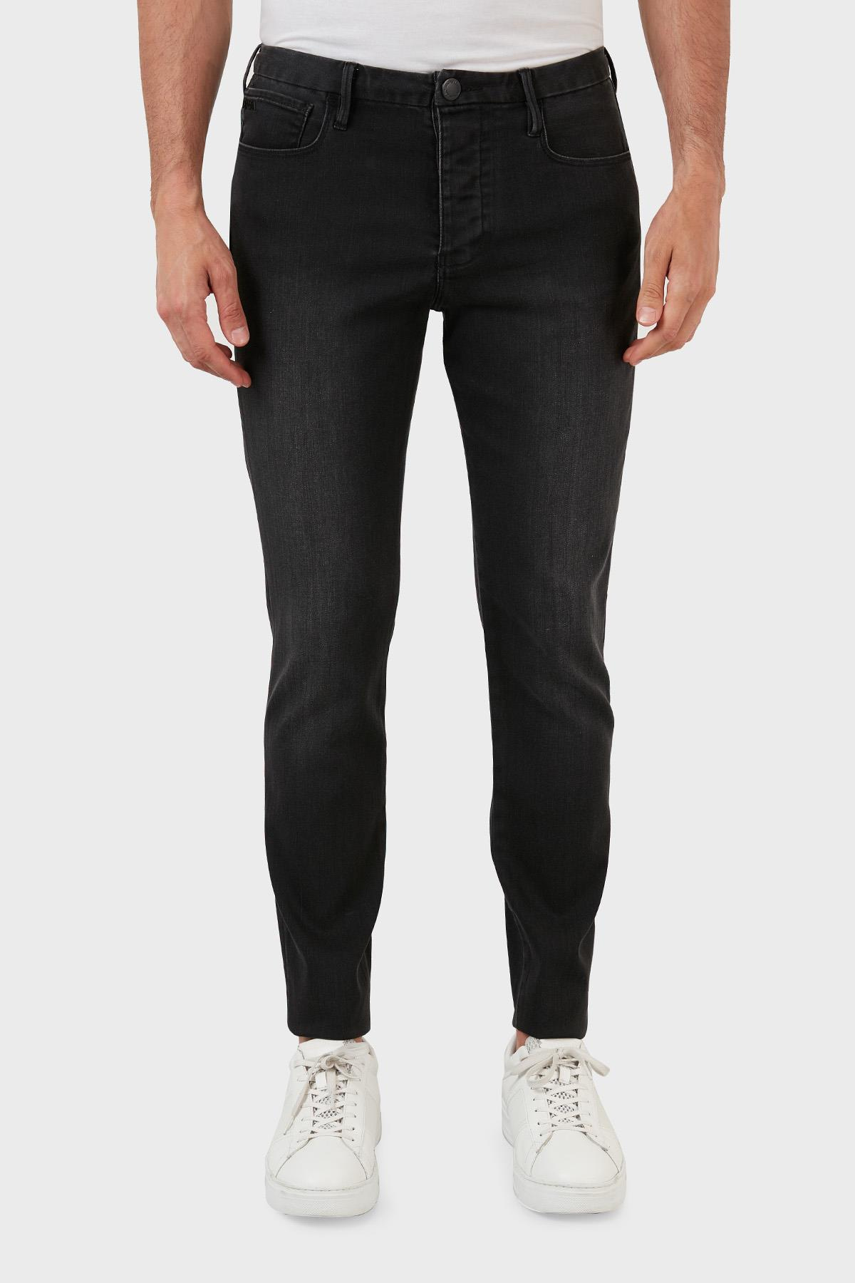 EMPORIO ARMANI Emporıo Armani Erkek Slim Fit Düz Fermuarlı Antrasit Jeans 8N1J11 1DHDZ-0006