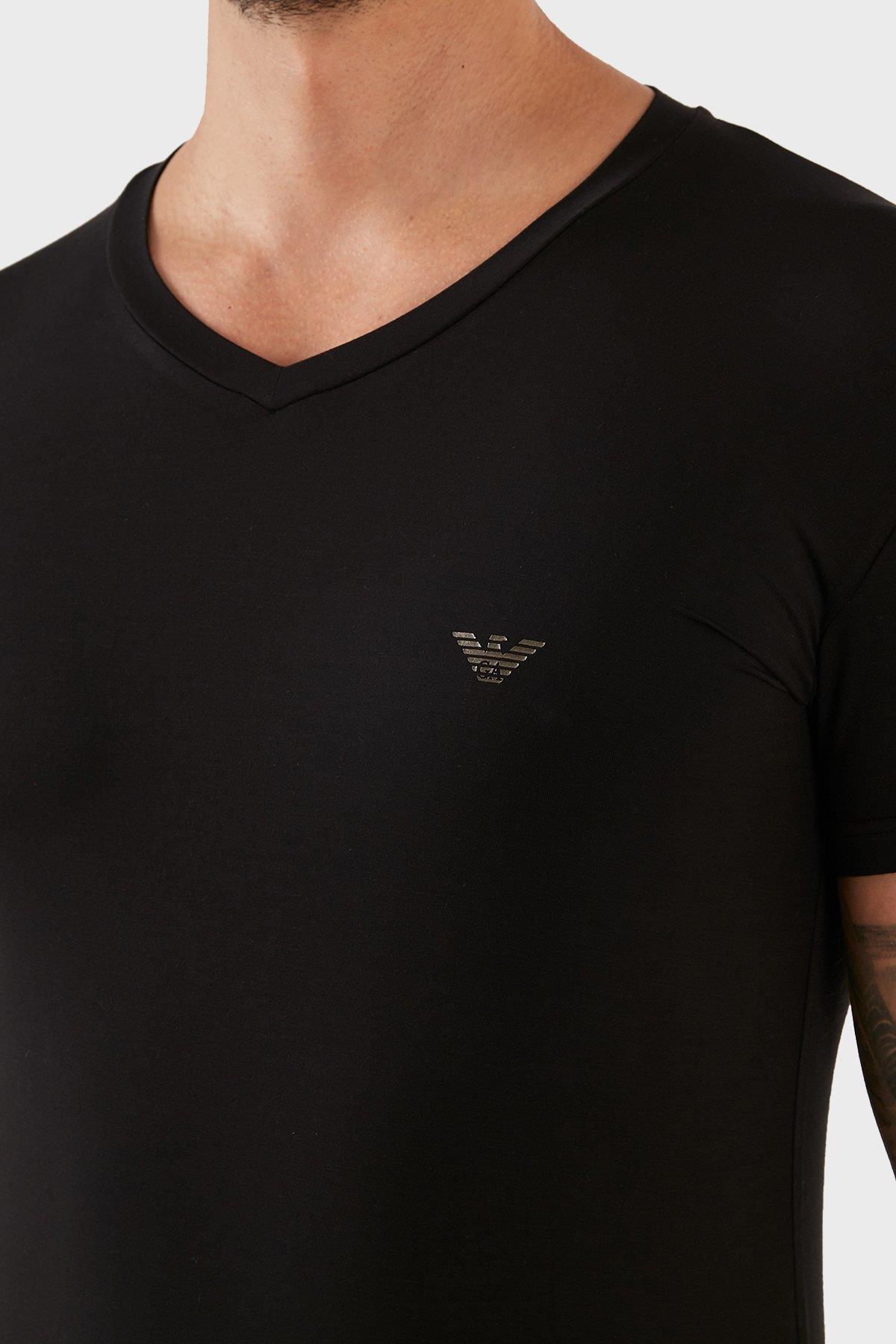 Emporio Armani Emporıo Armani Erkek Slim Fit Kısa Kollu Pamuklu Siyah T-Shirt 110810 2F511-00020