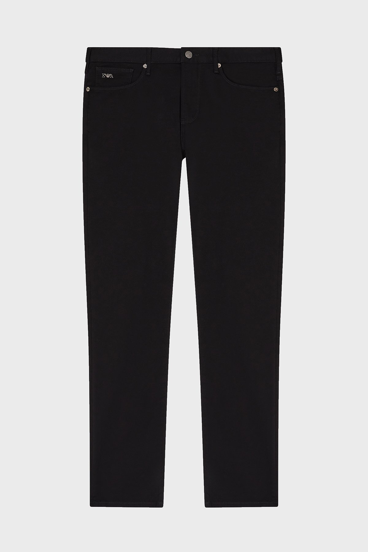 Emporio Armani Emporıo Armani Erkek Slim Fit Pamuklu Dar Paça Deri Logo Etiketli Siyah Jeans EM000121 AF22611-UC001