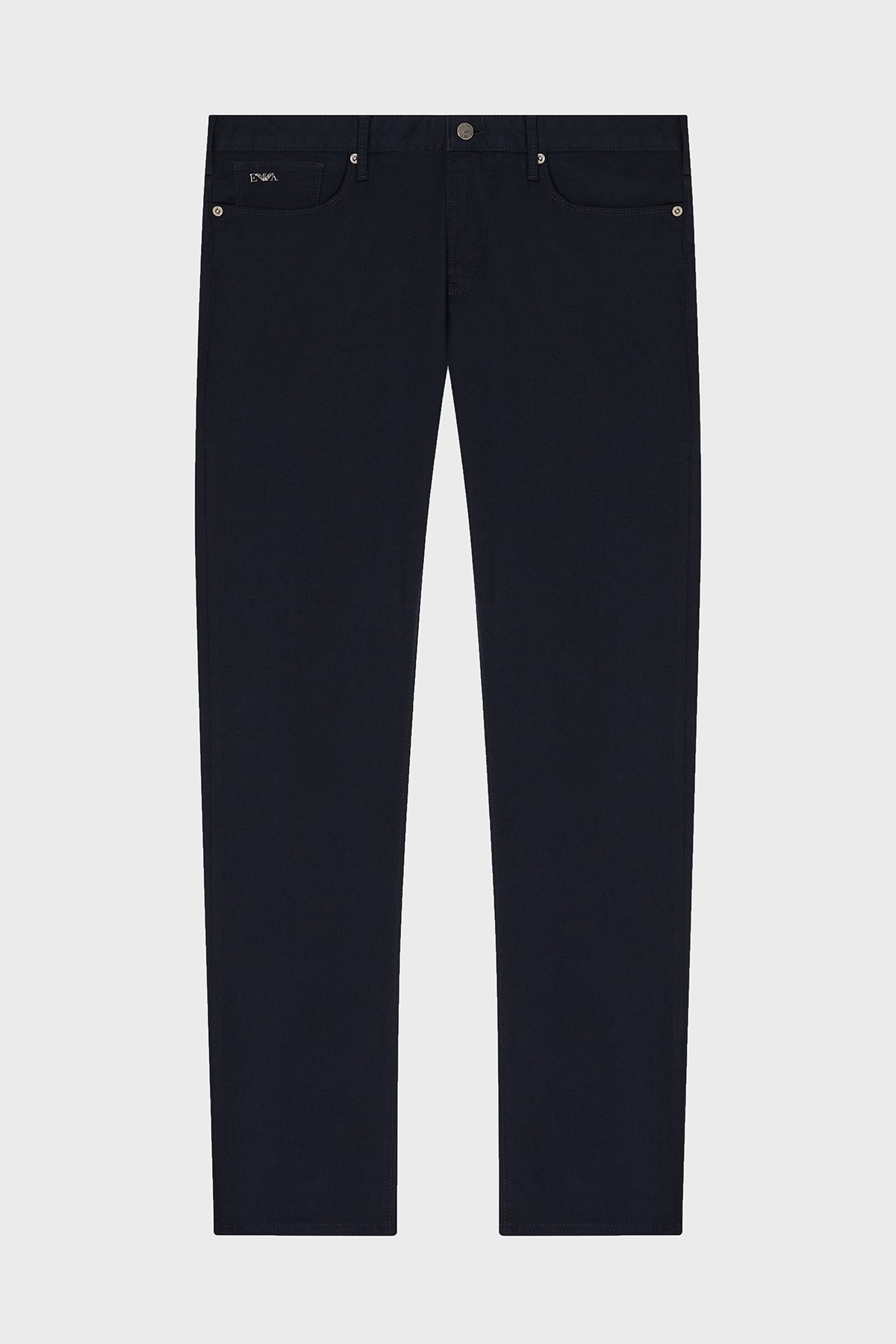 Emporio Armani Emporıo Armani Erkek Slim Fit Pamuklu Dar Paça Deri Logo Etiketli Lacivert Jeans EM000121 AF22611-UB118