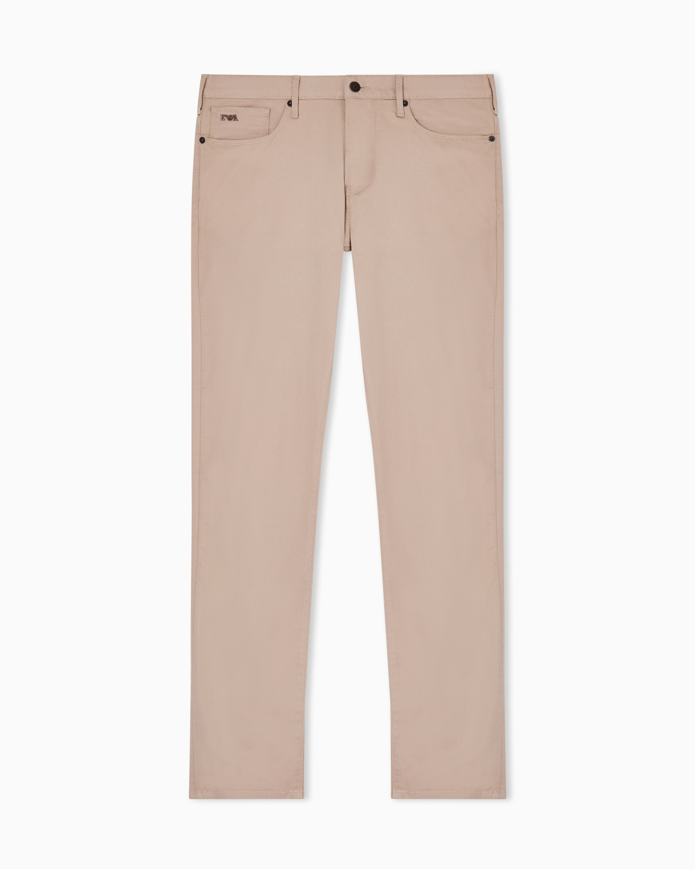 Emporio Armani Emporıo Armani Erkek Slim Fit Pamuklu Dar Paça Deri Logo Etiketli Bej Jeans EM000121 AF22611-U1041