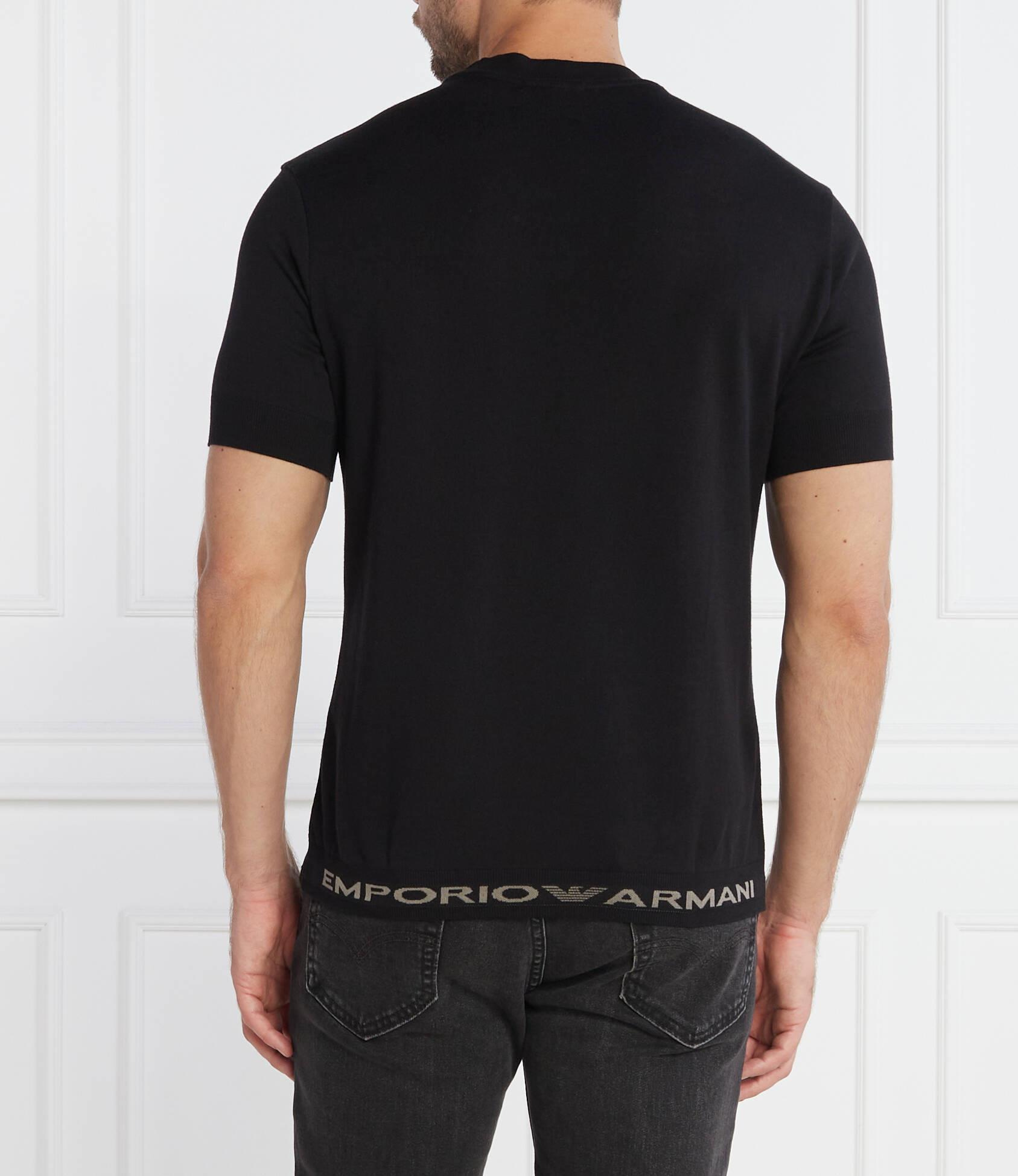 Emporio Armani Emporıo Armani Erkek slim fit Kısa Kollu Logolu Bisiklet Yaka Siyah T-Shirt 6R1TEB 1JFIZ-0093