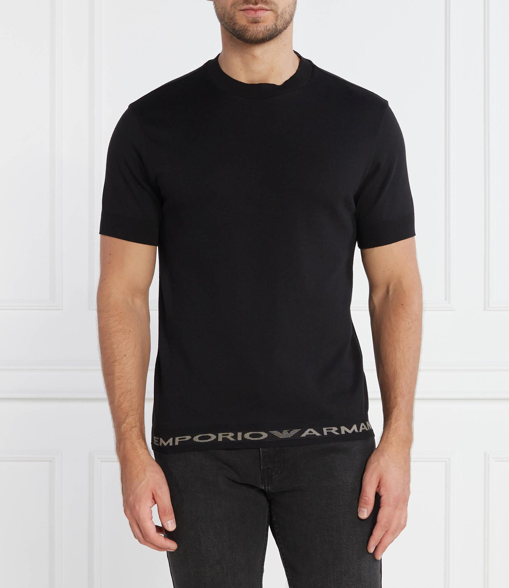 Emporio Armani Emporıo Armani Erkek slim fit Kısa Kollu Logolu Bisiklet Yaka Siyah T-Shirt 6R1TEB 1JFIZ-0093