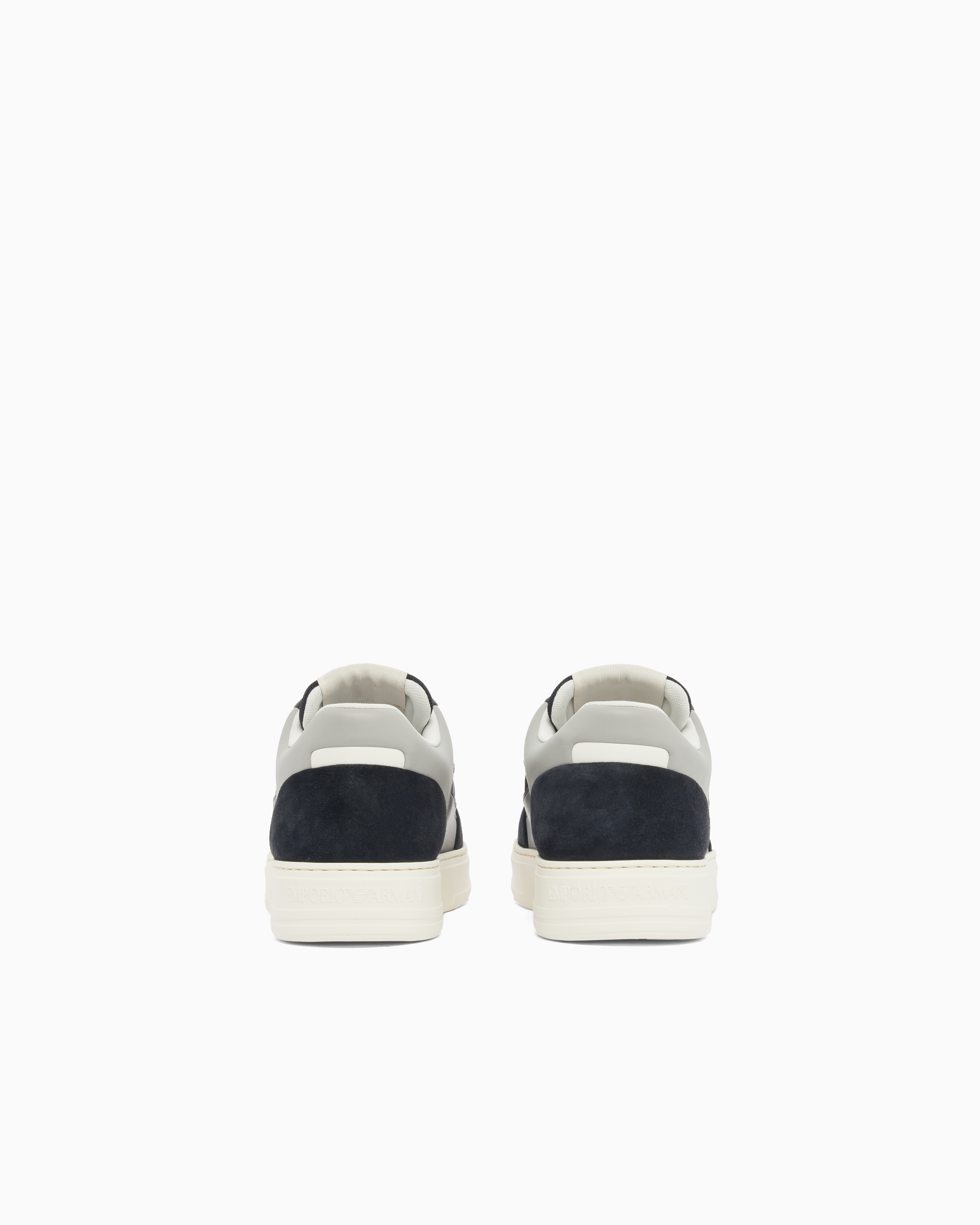 Emporio Armani Emporıo Armani Erkek Süet Ve File Detaylar Bağcıklı Kauçuk Taban Lacivert Sneaker EM004836 AF24321-MB617