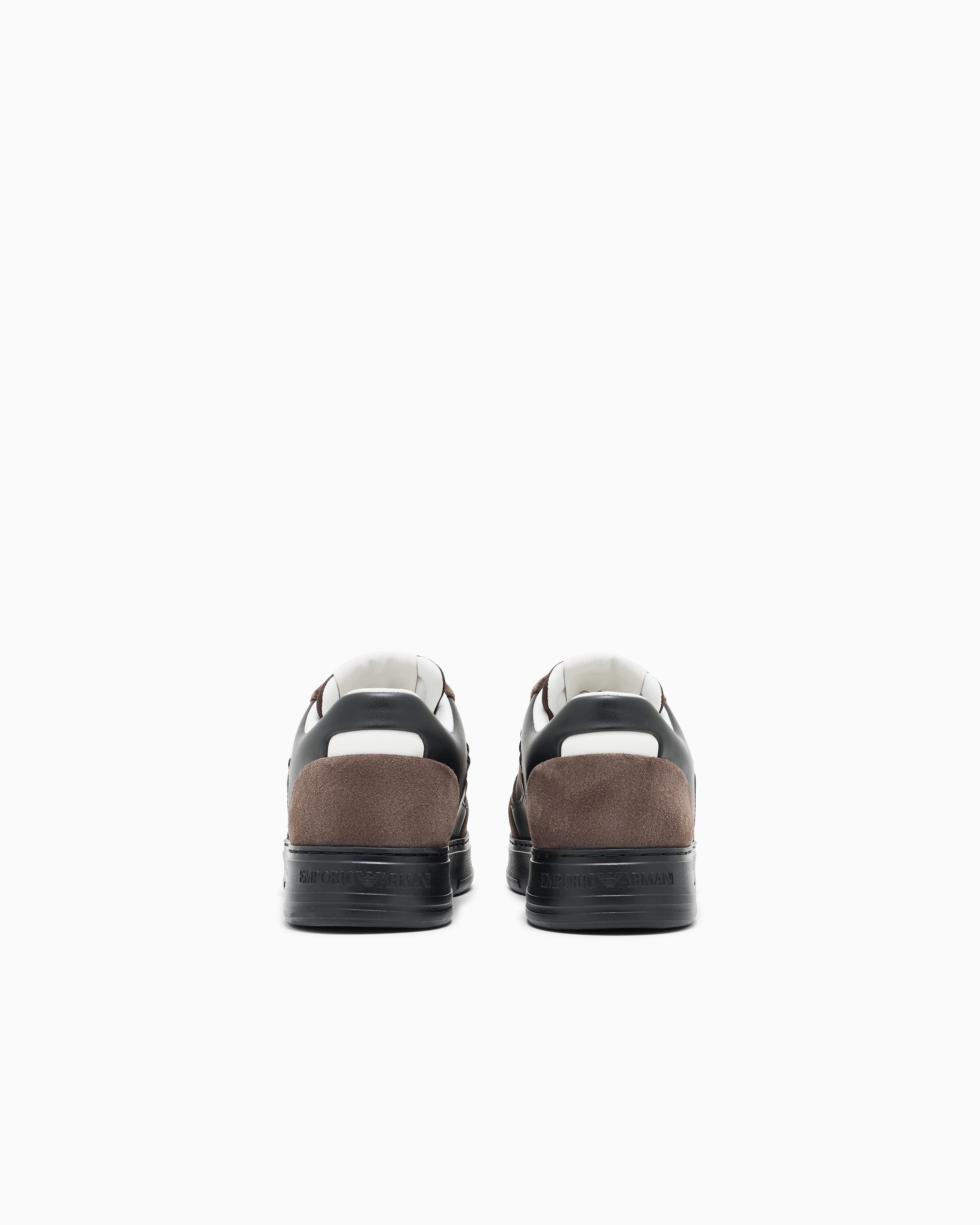 Emporio Armani Emporıo Armani Erkek Süet ve File Detaylı Düşük Bilekli Kahverengi Sneaker EM004836 AF23155-M6489