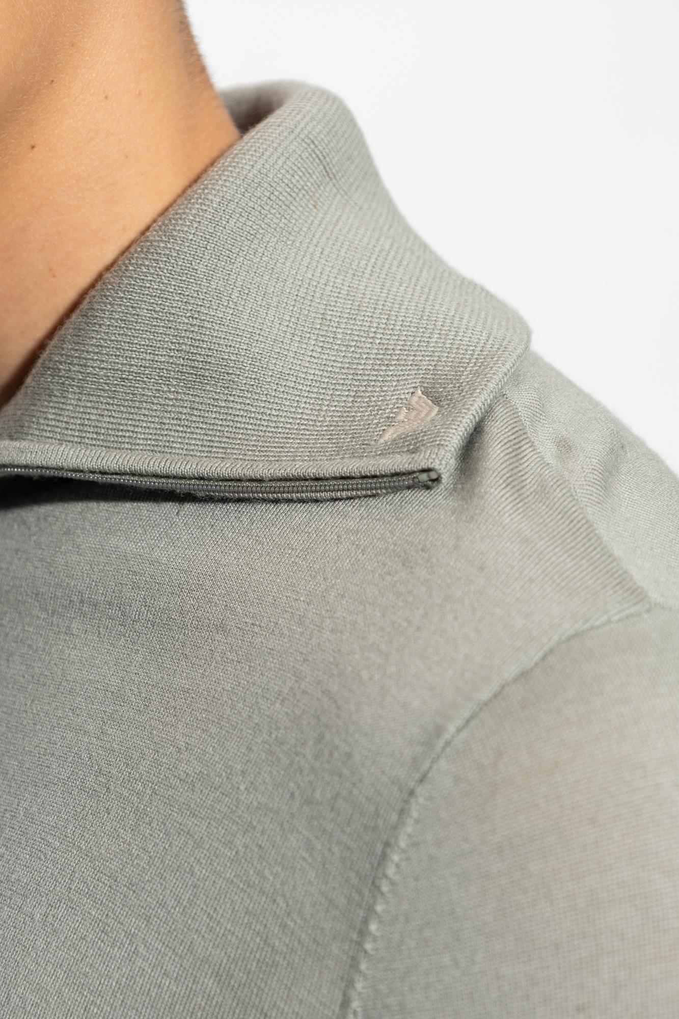 Emporio Armani Emporıo Armani Erkek Uzun Kollu Dik Yakalı Logolu Haki Kazak 6R1MXF 1MNFZ-F636