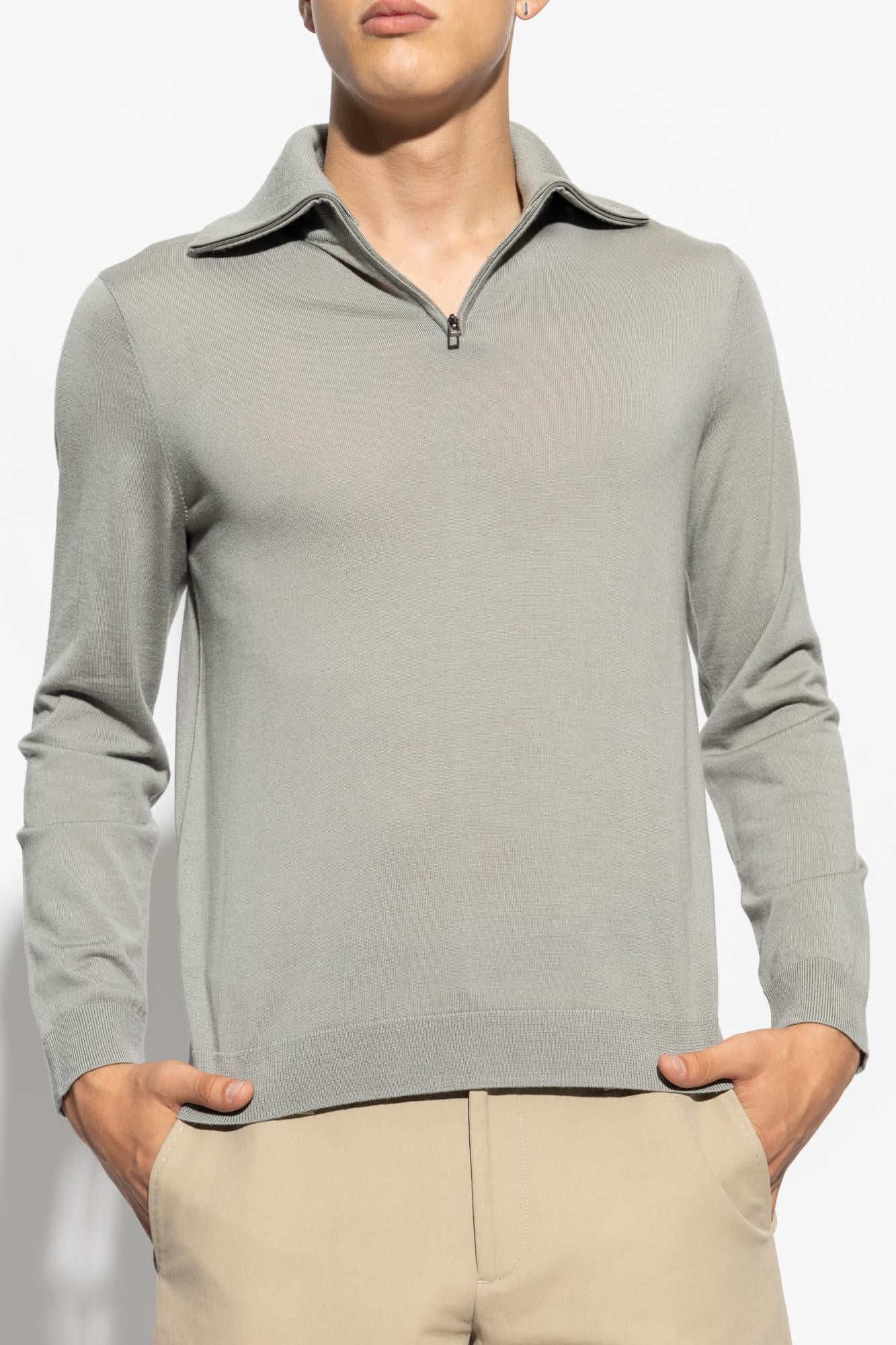 Emporio Armani Emporıo Armani Erkek Uzun Kollu Dik Yakalı Logolu Haki Kazak 6R1MXF 1MNFZ-F636