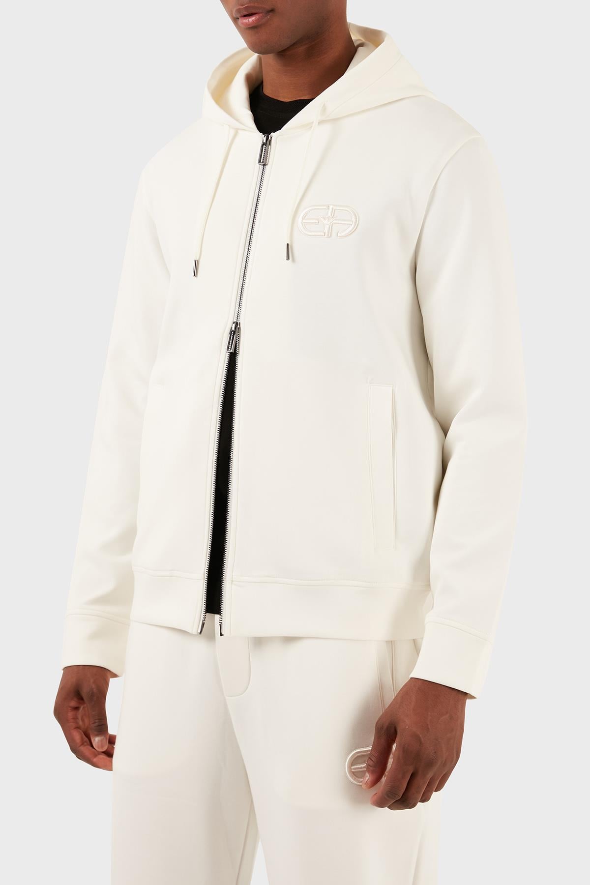 Emporio Armani Emporıo Armani Erkek Uzun Kollu düz Kapuşonlu Yaka 0101 Sweatshirt 8N1ML6 1JHSZ-0101