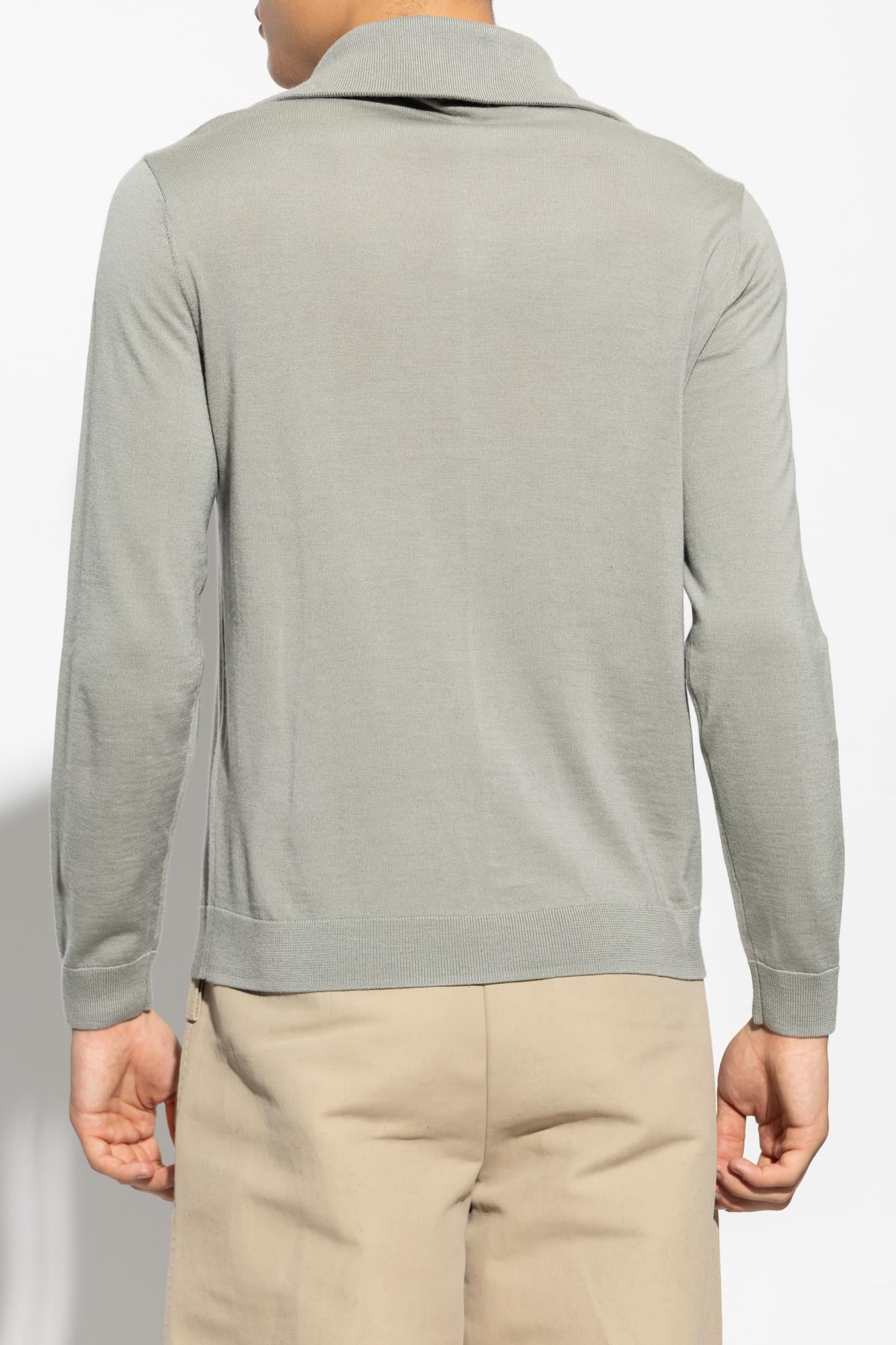 Emporio Armani Emporıo Armani Erkek Uzun Kollu Dik Yakalı Logolu Haki Kazak 6R1MXF 1MNFZ-F636