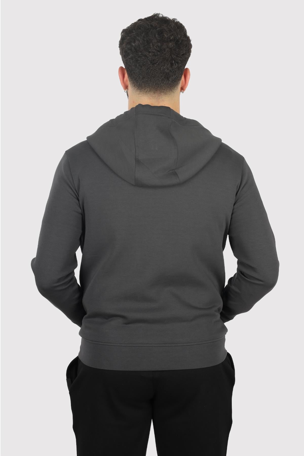 Emporio Armani Emporıo Armani Erkek Uzun Kollu düz Kapuşonlu Yaka Antrasit Sweatshirt 8N1ML6 1JHSZ-0842