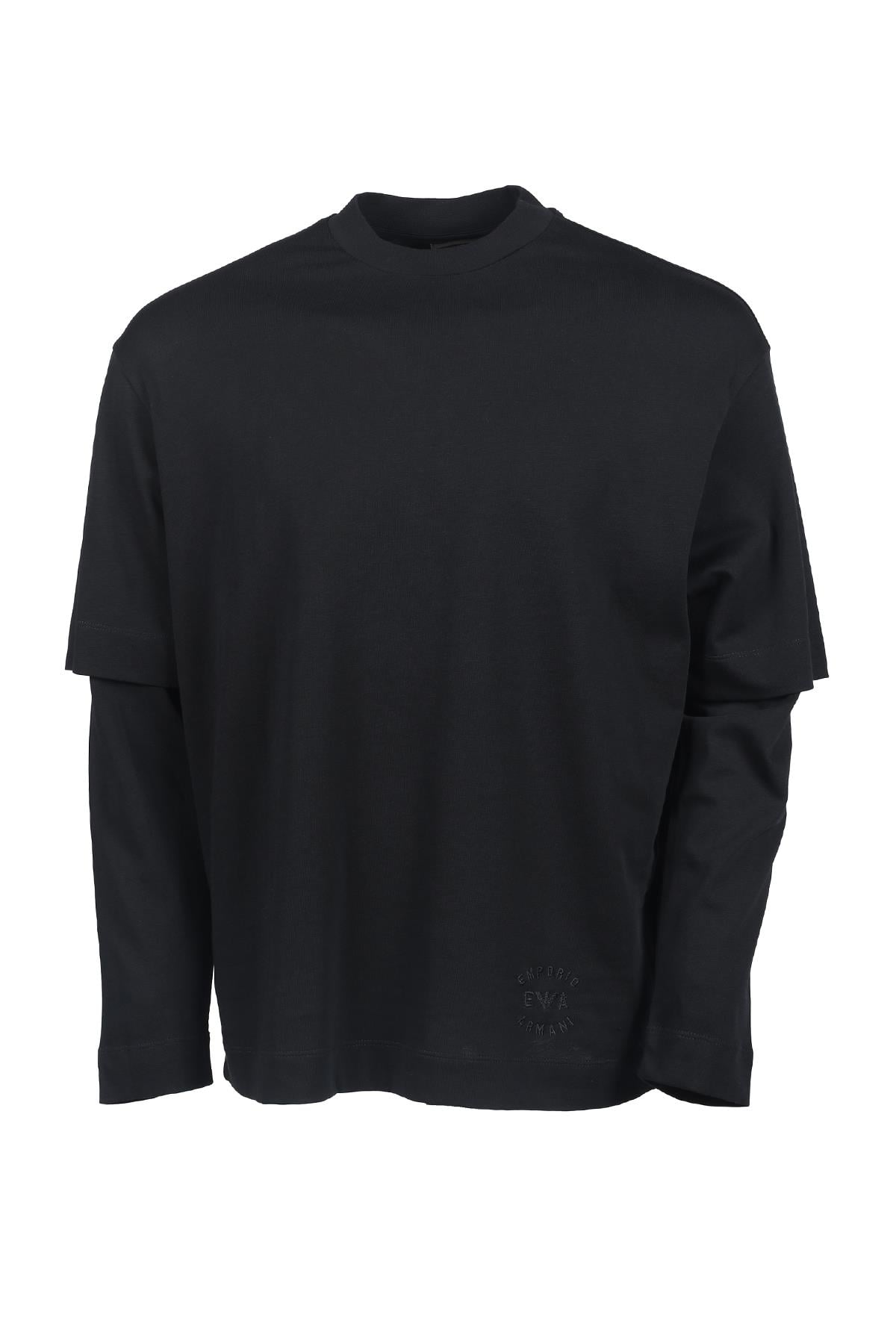 Emporio Armani Emporıo Armani Erkek Uzun kollu Günlük Kullanım Normal kesim Siyah T-Shirt 6R1TBZ 1JWZZ-0920