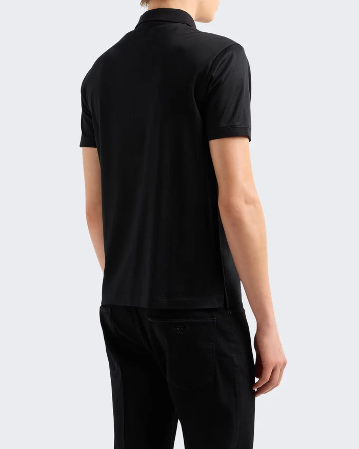 Emporio Armani Emporıo Armani Erkek Yarım Fermuarlı Pamuklu Kısa Kollu Siyah T-Shirt EM005282 AF10017-UC001