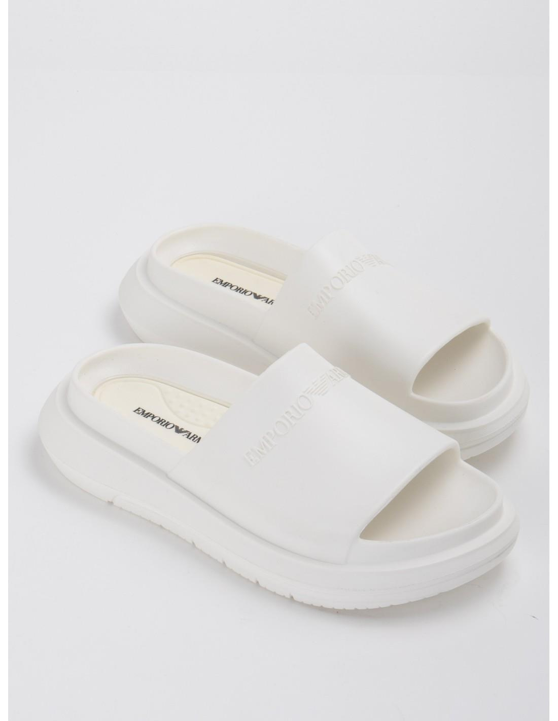 Emporio Armani Emporıo Armani Erkek Yüksek Taban Logolu Günlük Beyaz Terlik X4P134 XD405-00894