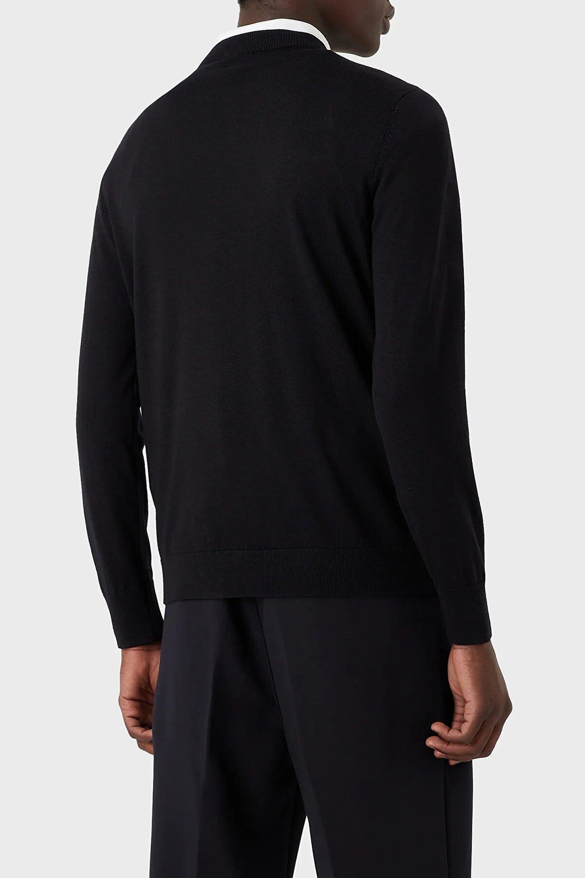 Emporio Armani Emporıo Armani Erkek Yuvarlak Uzun Kollu Günlük Lacivert Kazak 6L1MXJ 1MBPZ-0920
