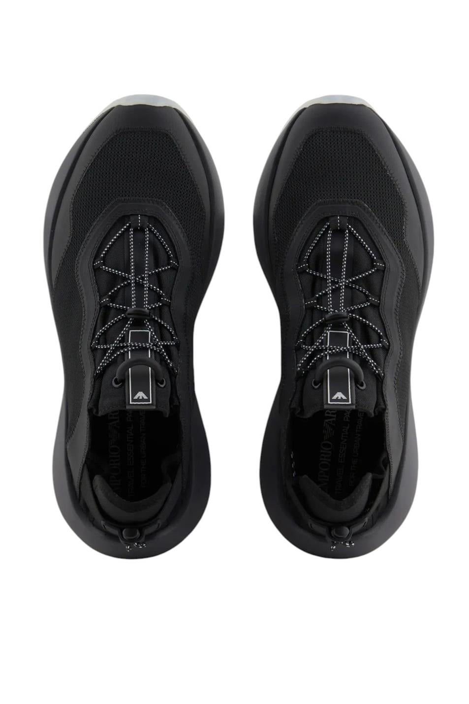 EMPORIO ARMANI Emporıo Armani Erkek Yüksek Rahat Taban Nefes Alabilen Fileli Siyah Sneaker EM001675 AF14764-ZC004