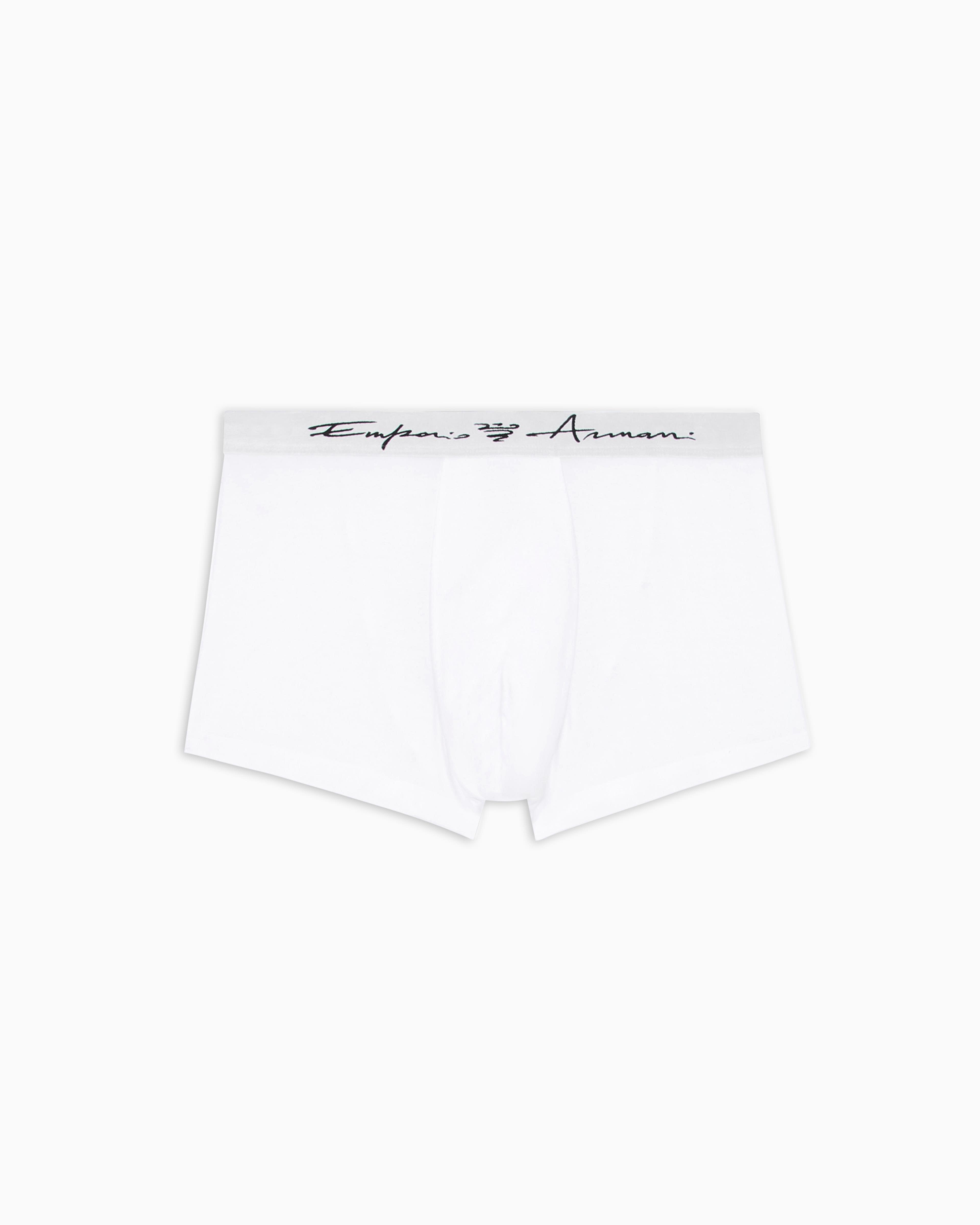 EMPORIO ARMANI Emporıo Armani Erkek Yumuşak Modal İçerikli Logolu Elastik Bel Bantlı Beyaz Boxer EM000363 AF10783-U0002