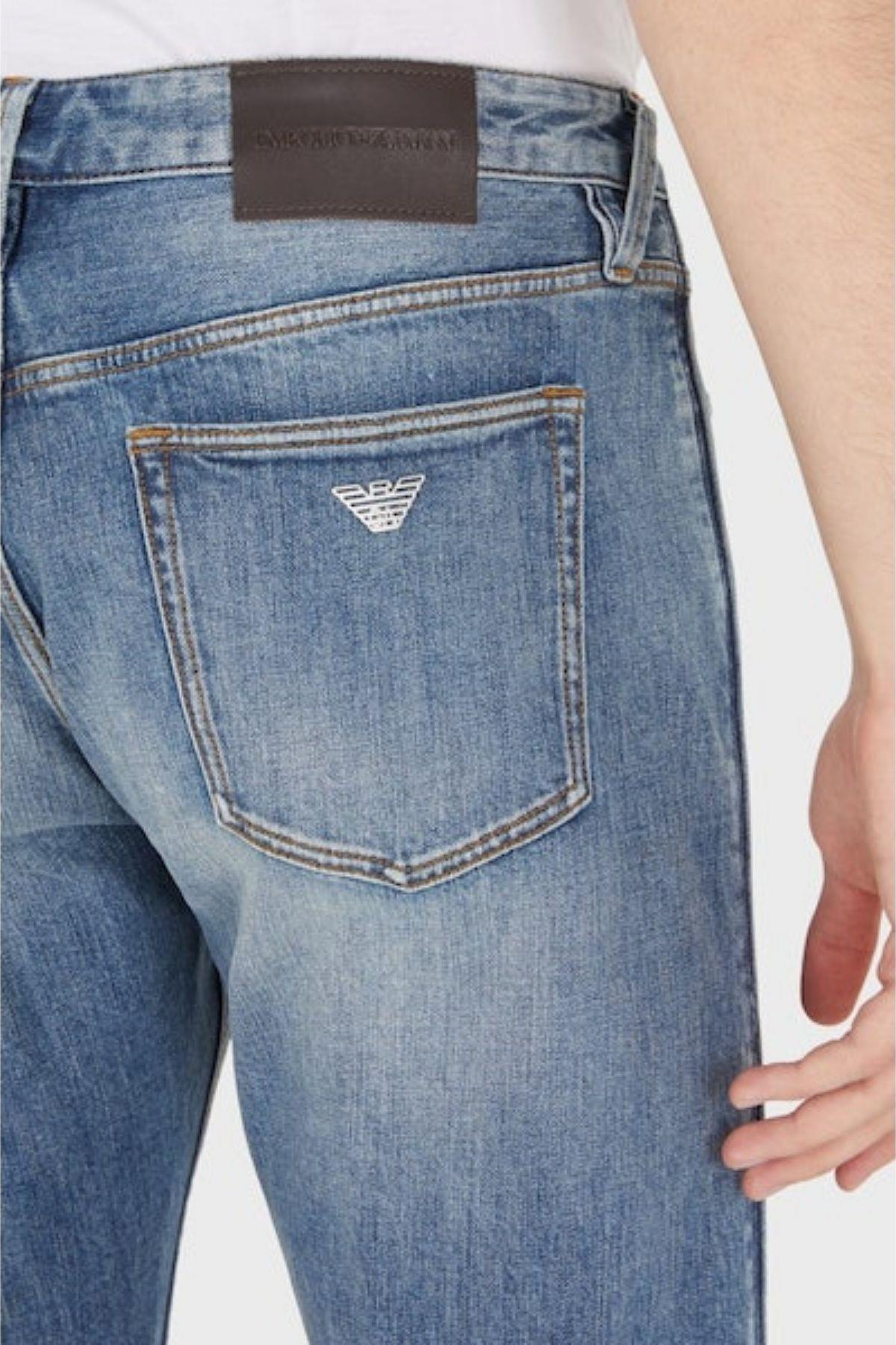 Emporio Armani Emporıo Armani Erkek Yüksek Bel Düz Model Denim Rahat Kulanım 0943 Jeans 6R1J75 1DQSZ-0943