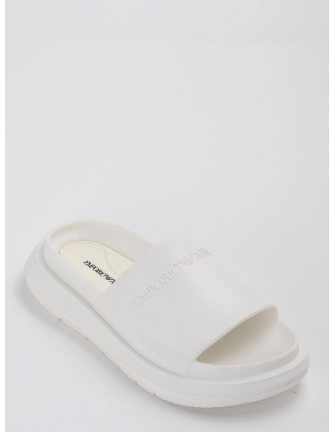 Emporio Armani Emporıo Armani Erkek Yüksek Taban Logolu Günlük Beyaz Terlik X4P134 XD405-00894
