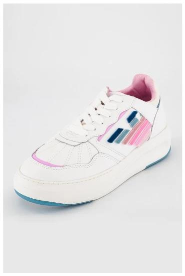 Emporio Armani Emporıo Armani Kadın Bağcıklı Logolu Günlük Kullanım Normal Kalıp Beyaz Sneaker X3X165 XN703-N862