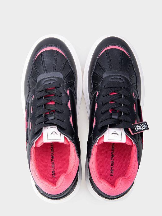 Emporio Armani Emporıo Armani Kadın Bağcıklı Logolu Günlük Kullanım Normal Kalıp Pembe Sneaker X3X165 XN703-K593