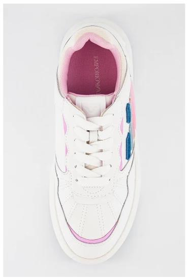 Emporio Armani Emporıo Armani Kadın Bağcıklı Logolu Günlük Kullanım Normal Kalıp Beyaz Sneaker X3X165 XN703-N862