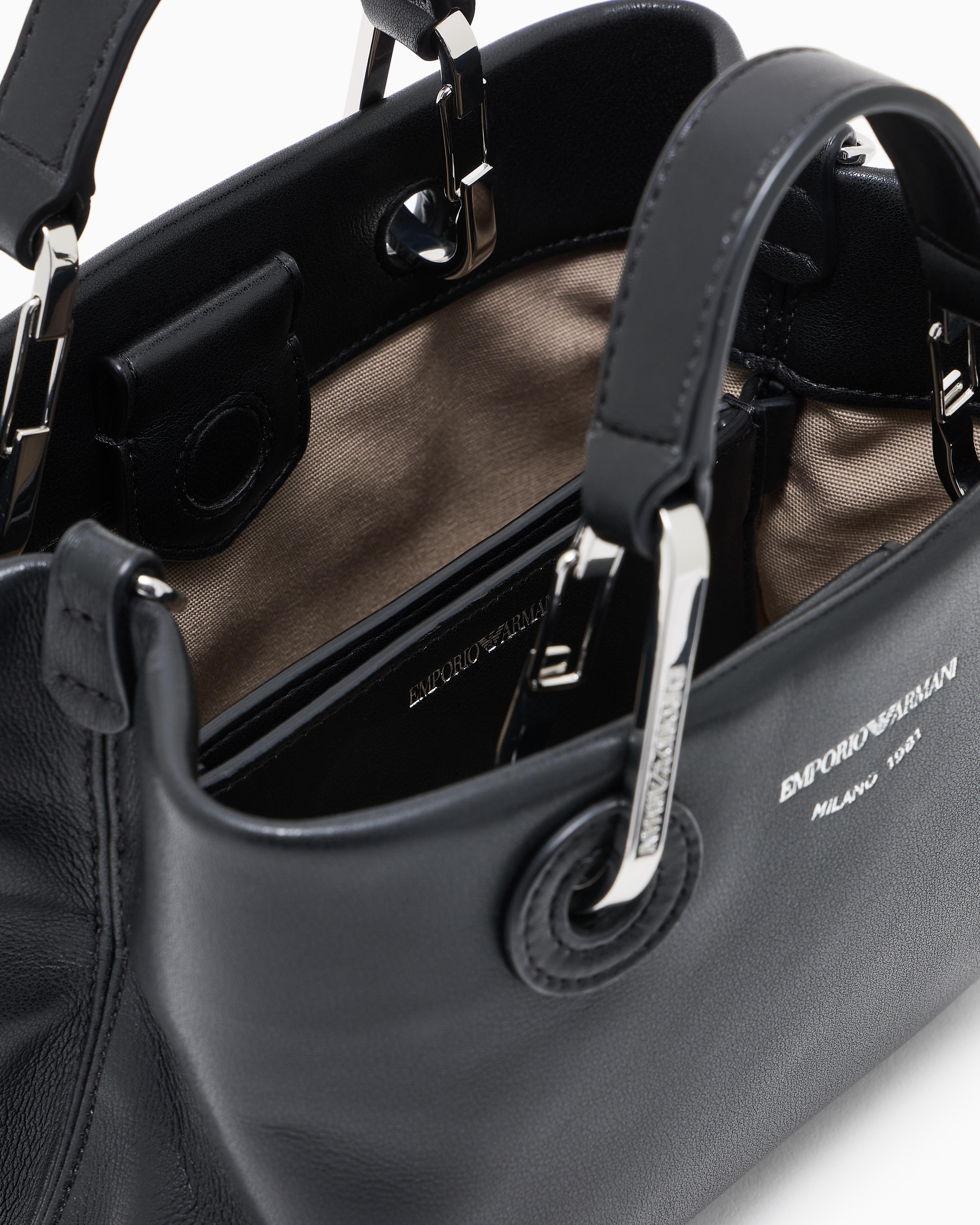 EMPORIO ARMANI Emporıo Armani Kadın Deri Geniş İç Bölmeli Kısa Ve Uzun Elden Tutma Siyah Omuz Çantası EW000382 AF18673-UC001